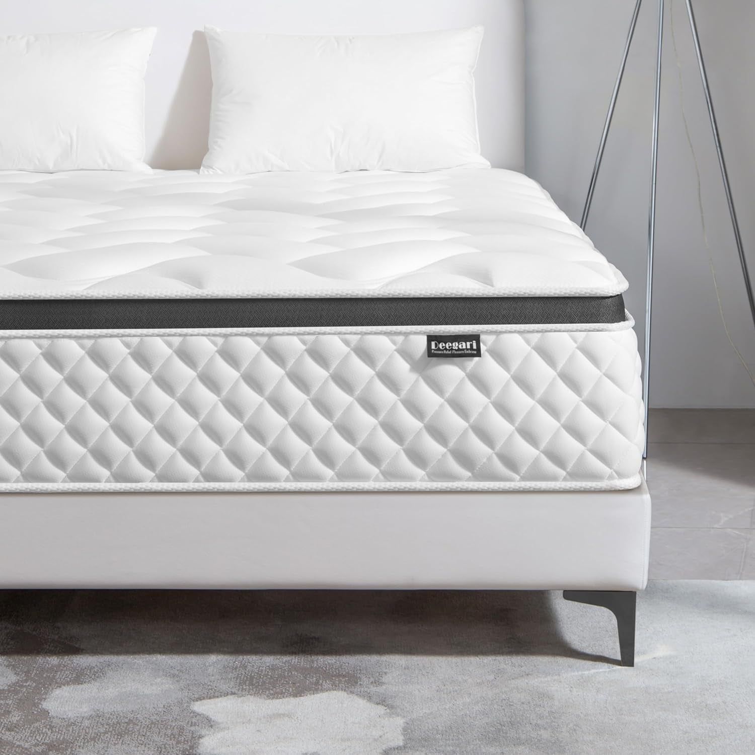 King Mattress,12 Inch King Size Mattress in a Box,Gel Memory Foam and Innerspring Hybrid Mattresses with Individual Pocket Spring for Motion Isolation,Pressure Relief,Medium Firm Feel
