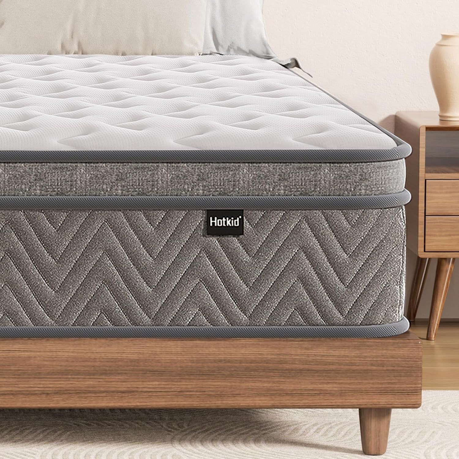 ,Queen Mattress,10 Inch Hybrid Queen Size Mattresses in a Box,Medium Firm Mattress with Comfortable High Density Foam and Individual Pocket Spring for Motion Isolation