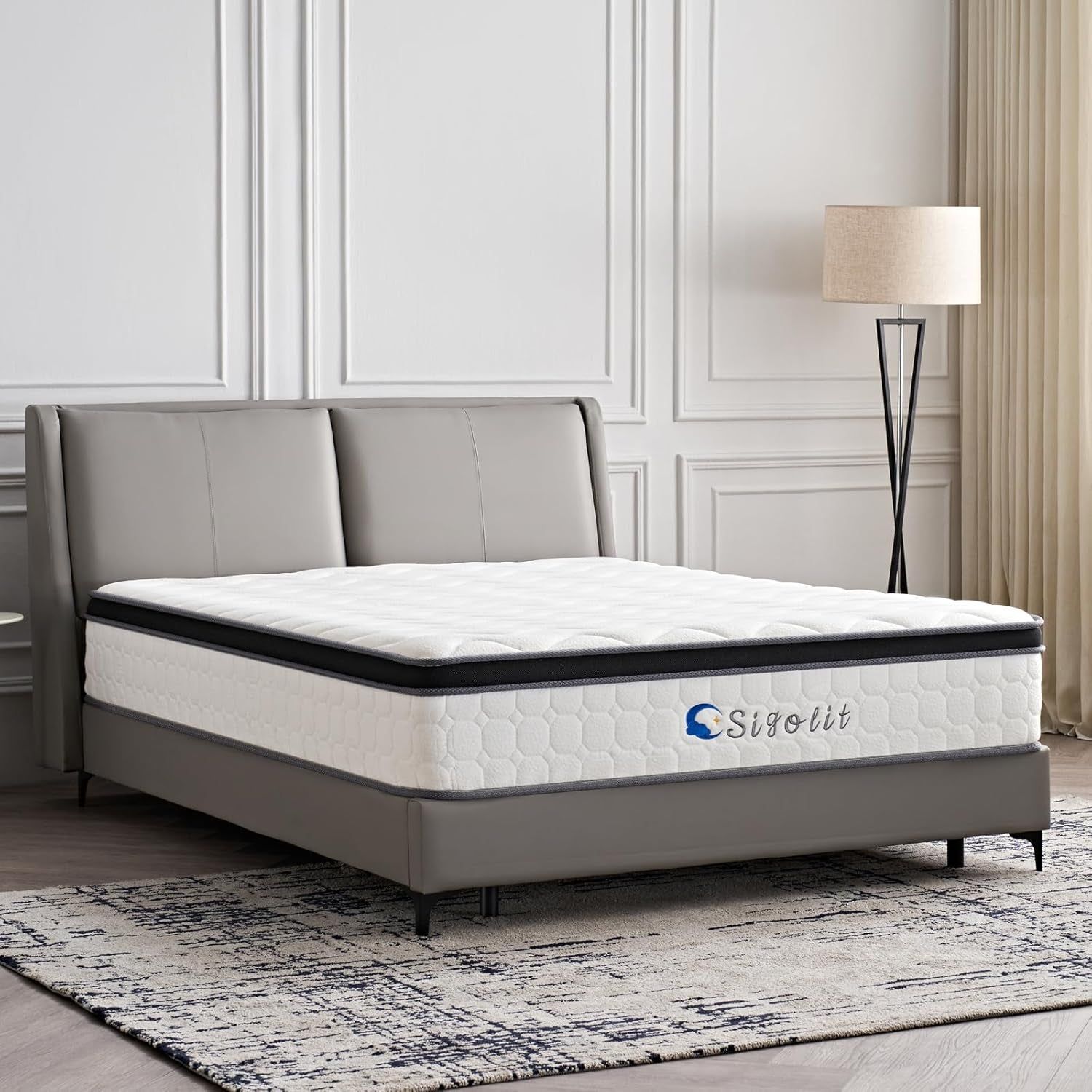 12 Inch Queen Size Hybrid Mattress - Medium Firm, Memory Foam &amp; Pocket Springs, Motion Isolation, Edge Support, Pressure Relief, Ships Compressed