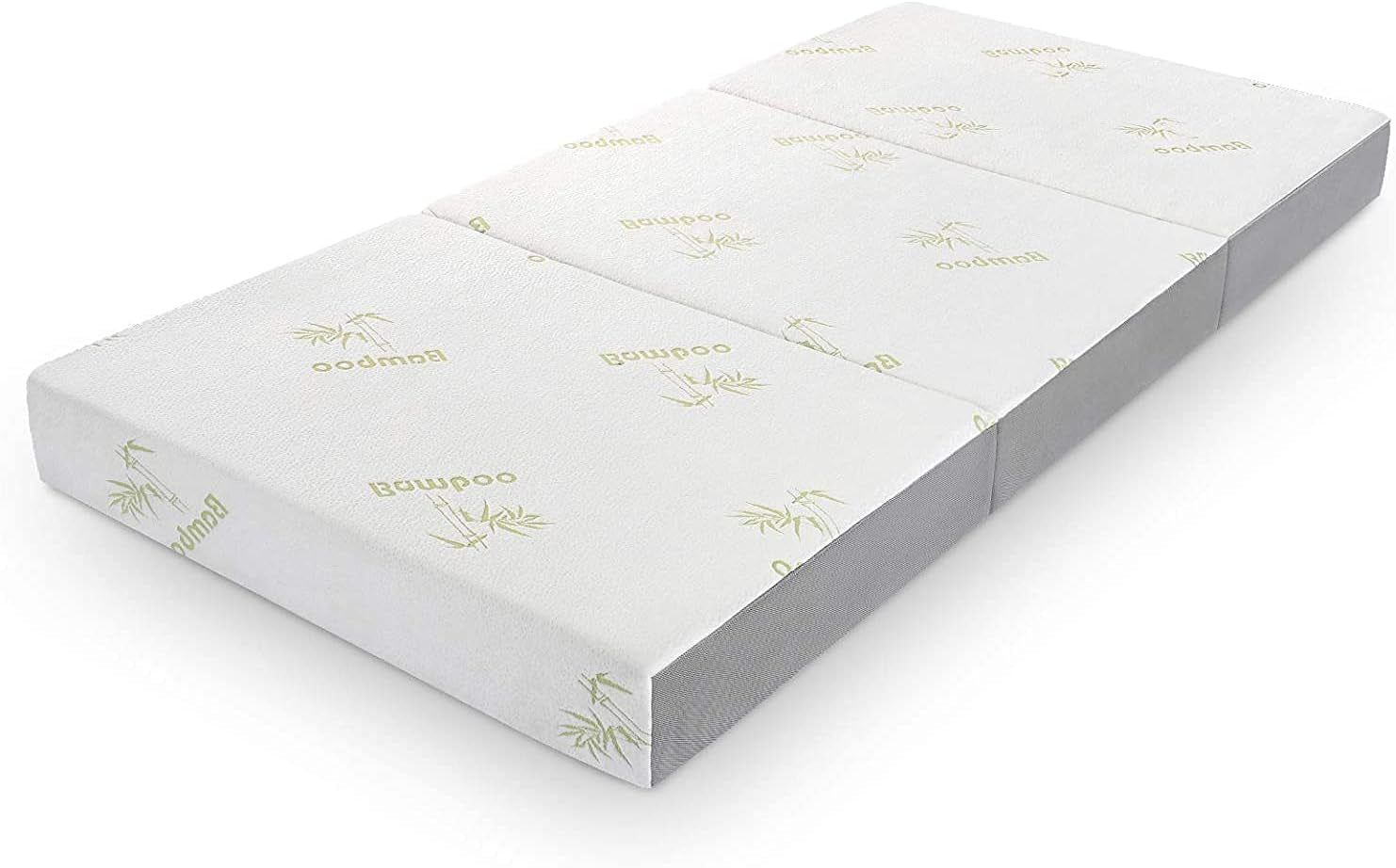 Queen Folding Mattress, 6 Inch Trifold Memory Foam Mattress with Ultra Soft Removable Cover, Foldable &amp; Portable Queen Size Bed (78&quot; X 58&quot; X 6&quot;)
