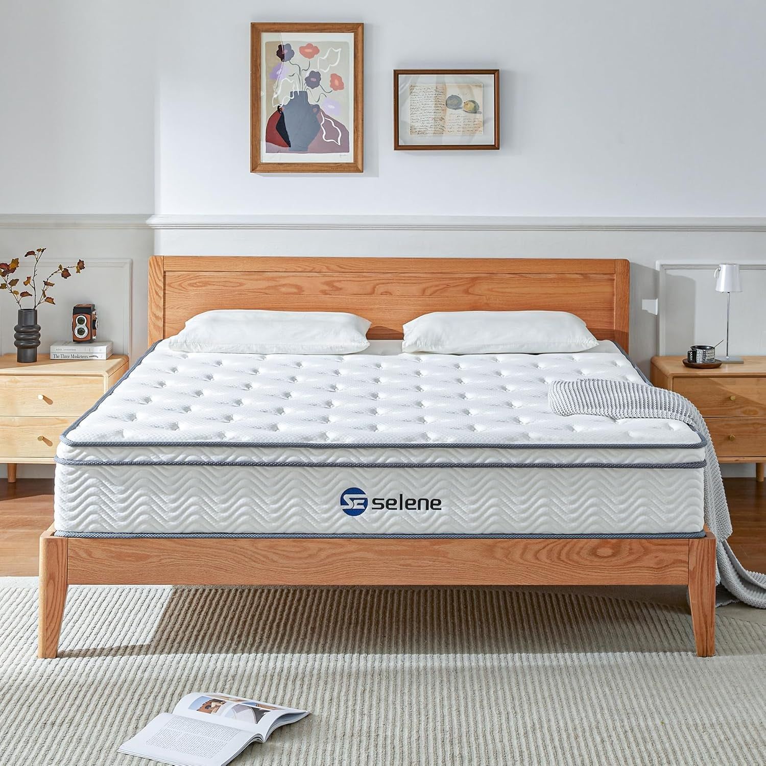 Full Size Mattresses, 10 Inch Mattress Full with Pocket Spring and Memory Foam for Pressure Relief, Motion Isolation, Edge Support, Medium Firm Mattress in a Box, Certipur-Us, White