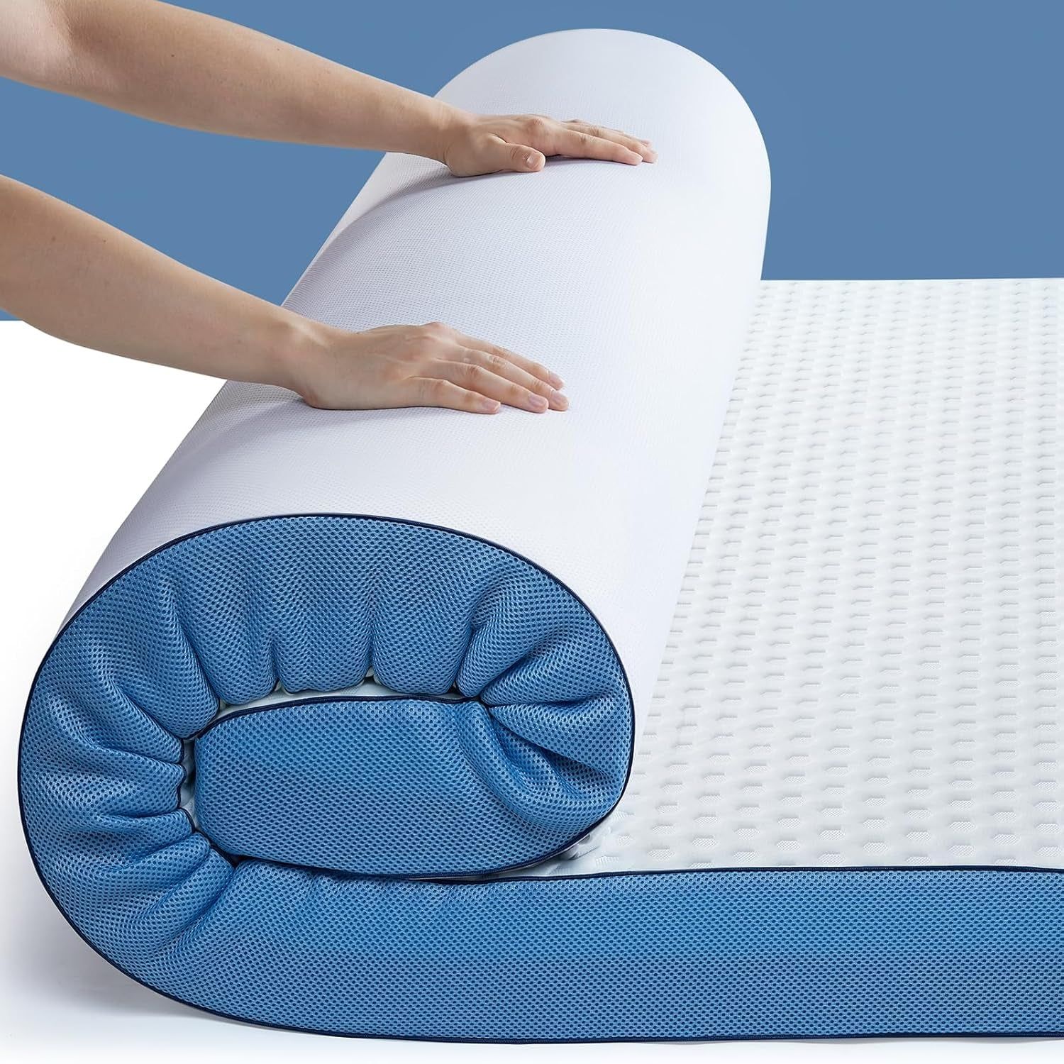 3 Inch Firm Mattress Topper Queen Size, Cooling Gel-Infused &amp; Bamboo Charcoal Memory Foam Bed Topper for Pain Relief, High-Density Mattress Pad with Removable Cover, Certipur-Us Certified