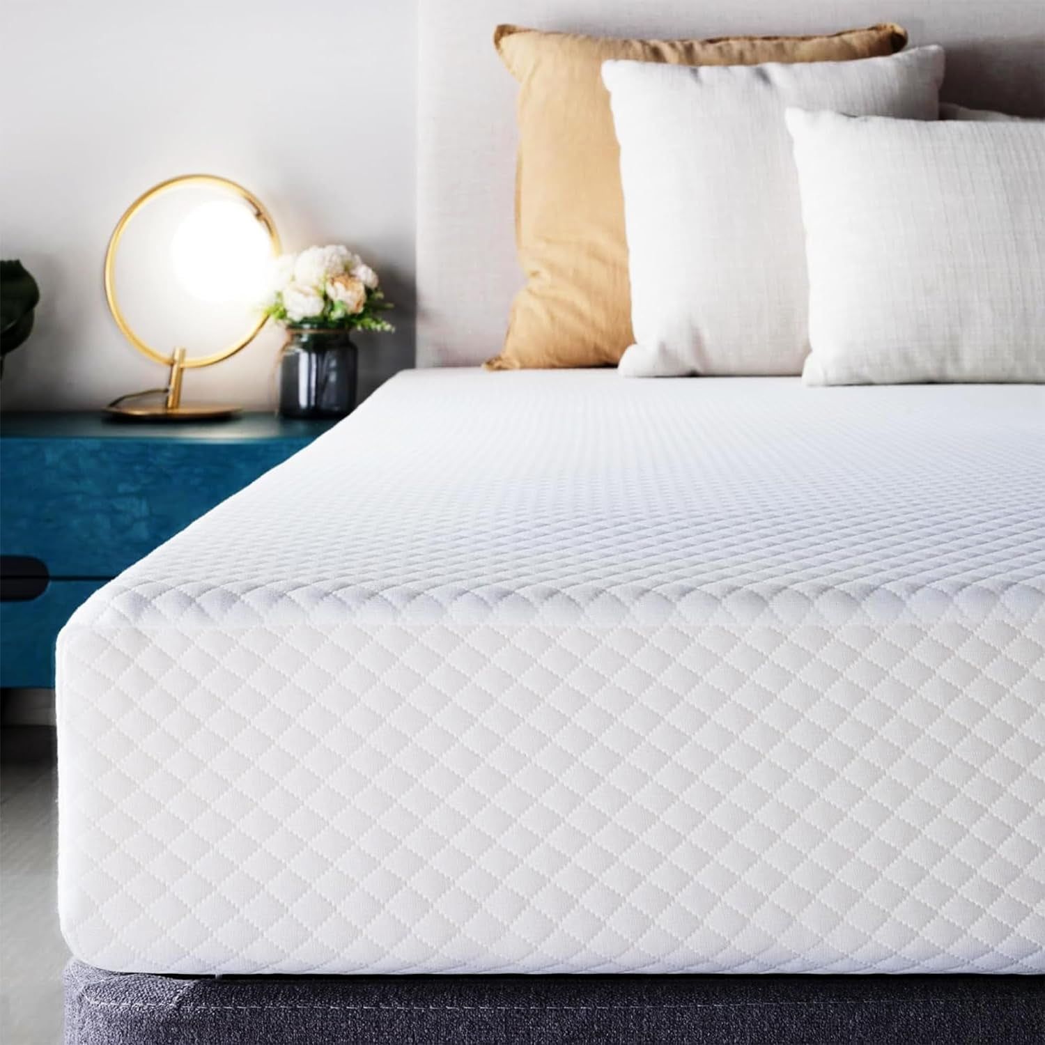 Twin Mattress 6 Inch Memory Foam Colchones Bed in a Box Medium Firm Cooling Gel Green Tea Twin Size Mattress with Breathable Soft Fabric Cover Certipur-Us Pressure Relief