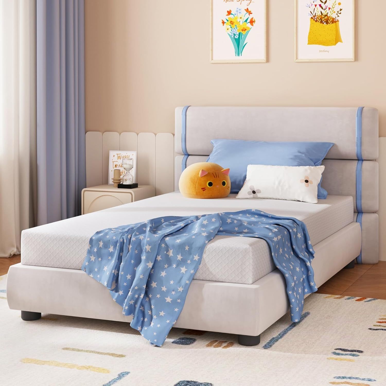 Full Size Mattress 6 Inch Green Tea Memory Foam Mattress for Cool Sleep &amp; Pressure Relief, Certipur-Us Certified Medium Firm Mattresses in a Box, 54&quot;×75&quot;×6&quot;