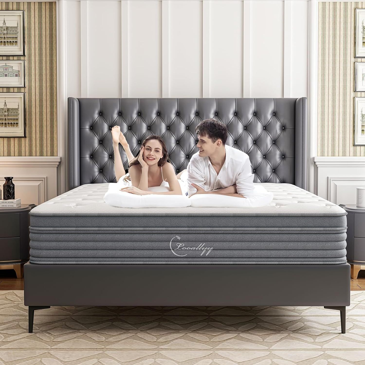 Queen Mattress 12 Inch, Hybrid Memory Foam Box Mattress, Independent Bagged Spring, Motion Isolation, Deep Sleep, Certipur-Us