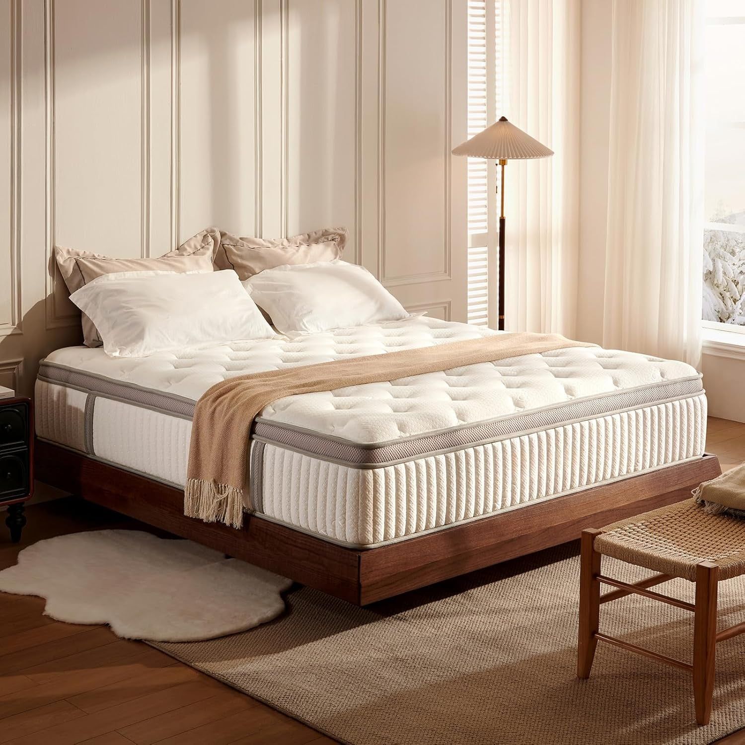 Queen Mattress, 14 Inch Queen Size Cooling Gel Memory Foam Mattresses for Pressure Relief, Medium Firm Hybrid Mattress in a Box, Certipur-Us Certified