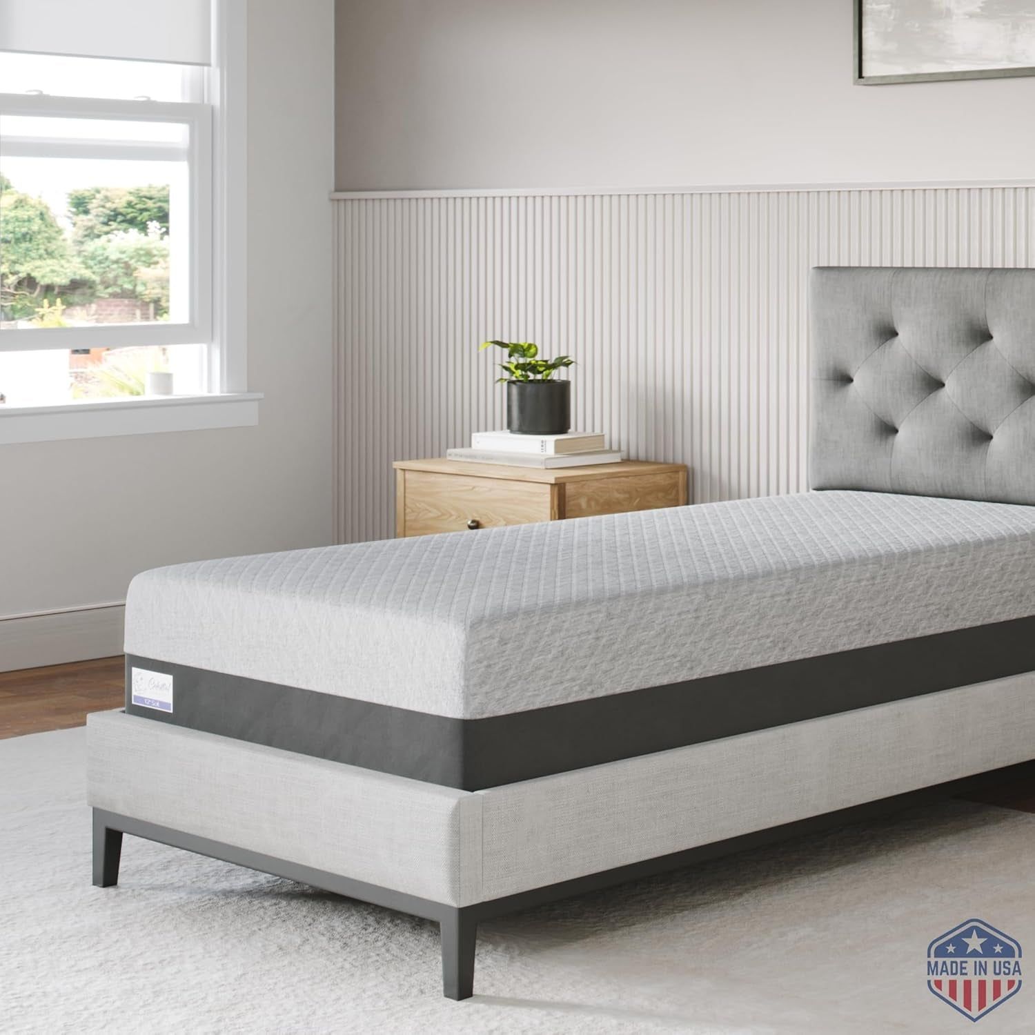 Gel Memory Foam Mattress in a Box, Made in the USA, Certipur-Us Bed, 8 Inch Firm - Twin