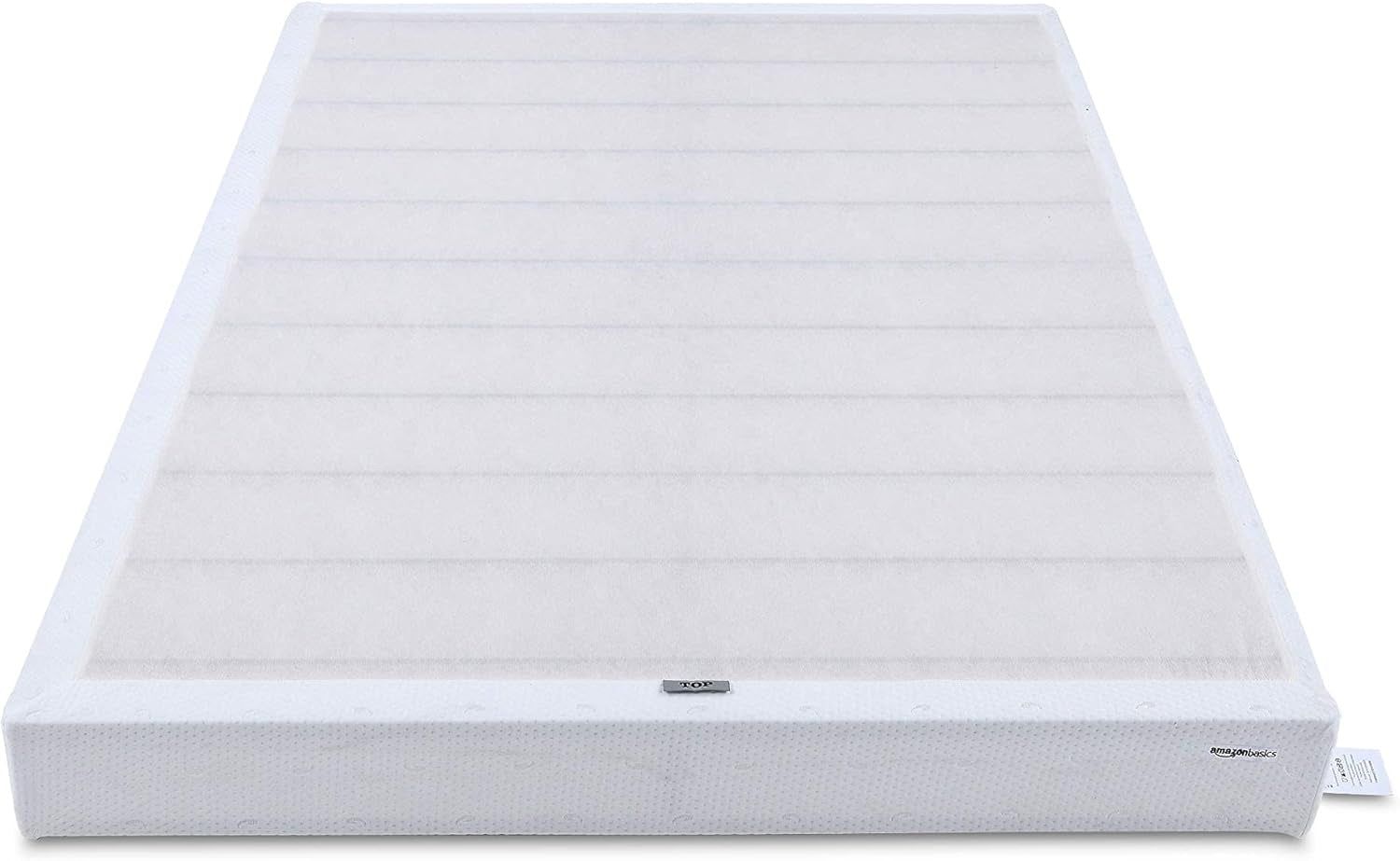 Smart Box Spring Bed Base, 5-Inch Height Mattress Foundation, Tool-Free Easy Assembly, Full, 74&quot;L X 53&quot;W X 5&quot;H, White