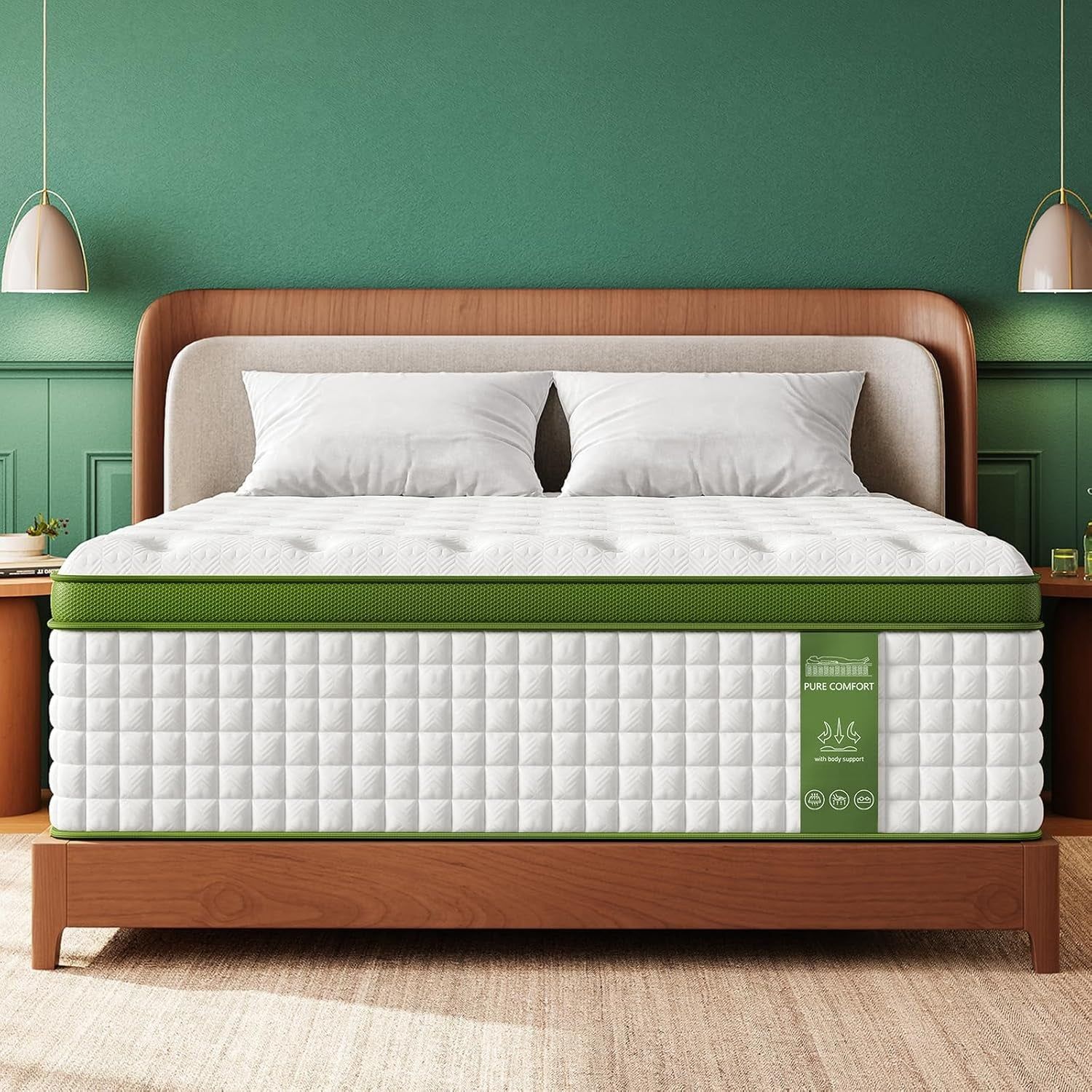 King Mattress for Side Sleepers &amp; Couples,14 Inch Cooling Gel Hybrid Bed Extra Lumbar &amp; Shoulder Support Certipur-Us with 960+ Pocket Springs, Pain Relief Fiberglass-Free 365-Night Trial