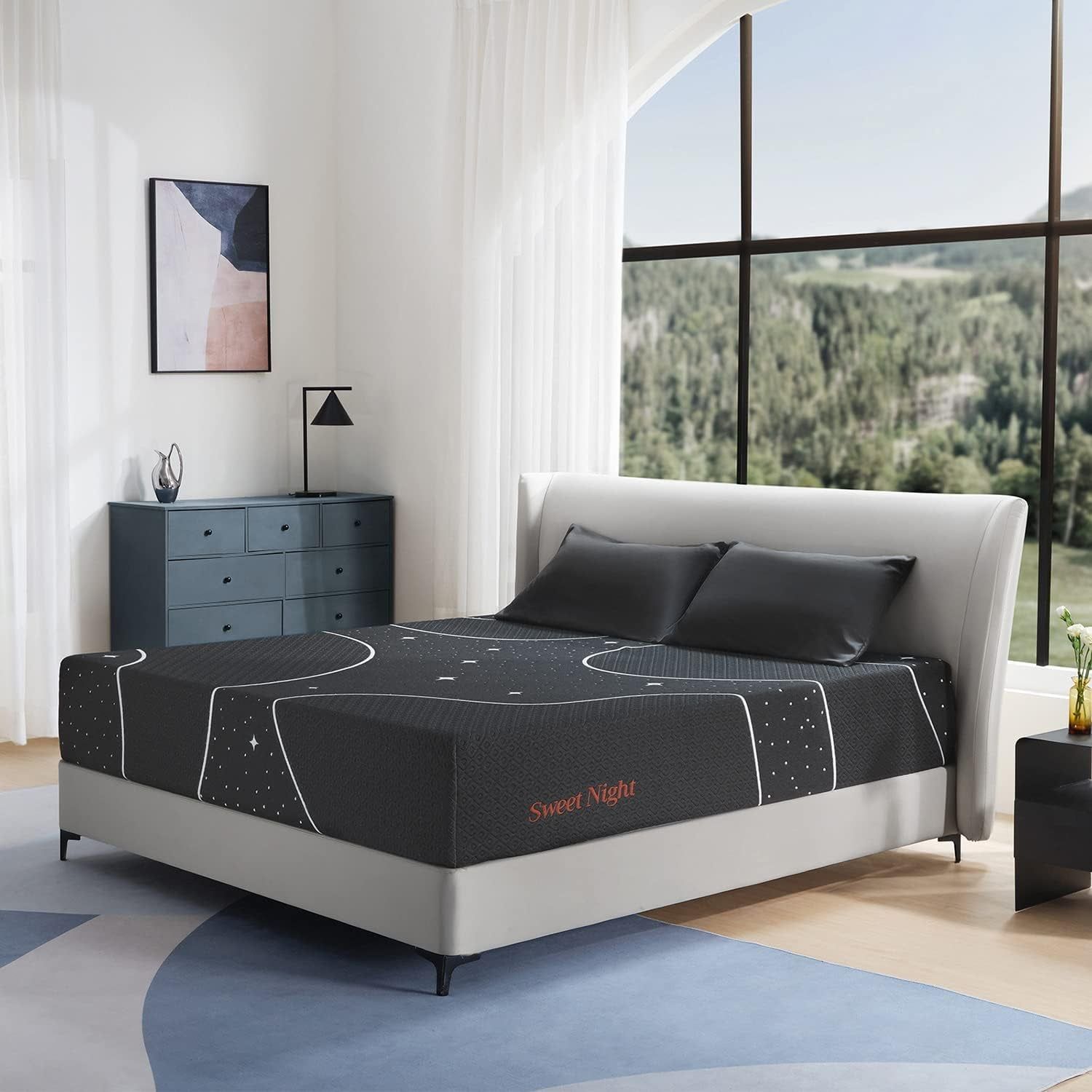 Full Size Mattress, 12 Inch Gel Memory Foam Mattress in a Box, Plush Comfort Full Mattress for Motion Isolation &amp; Pressure Relief, Gray, Starry Night,Grey