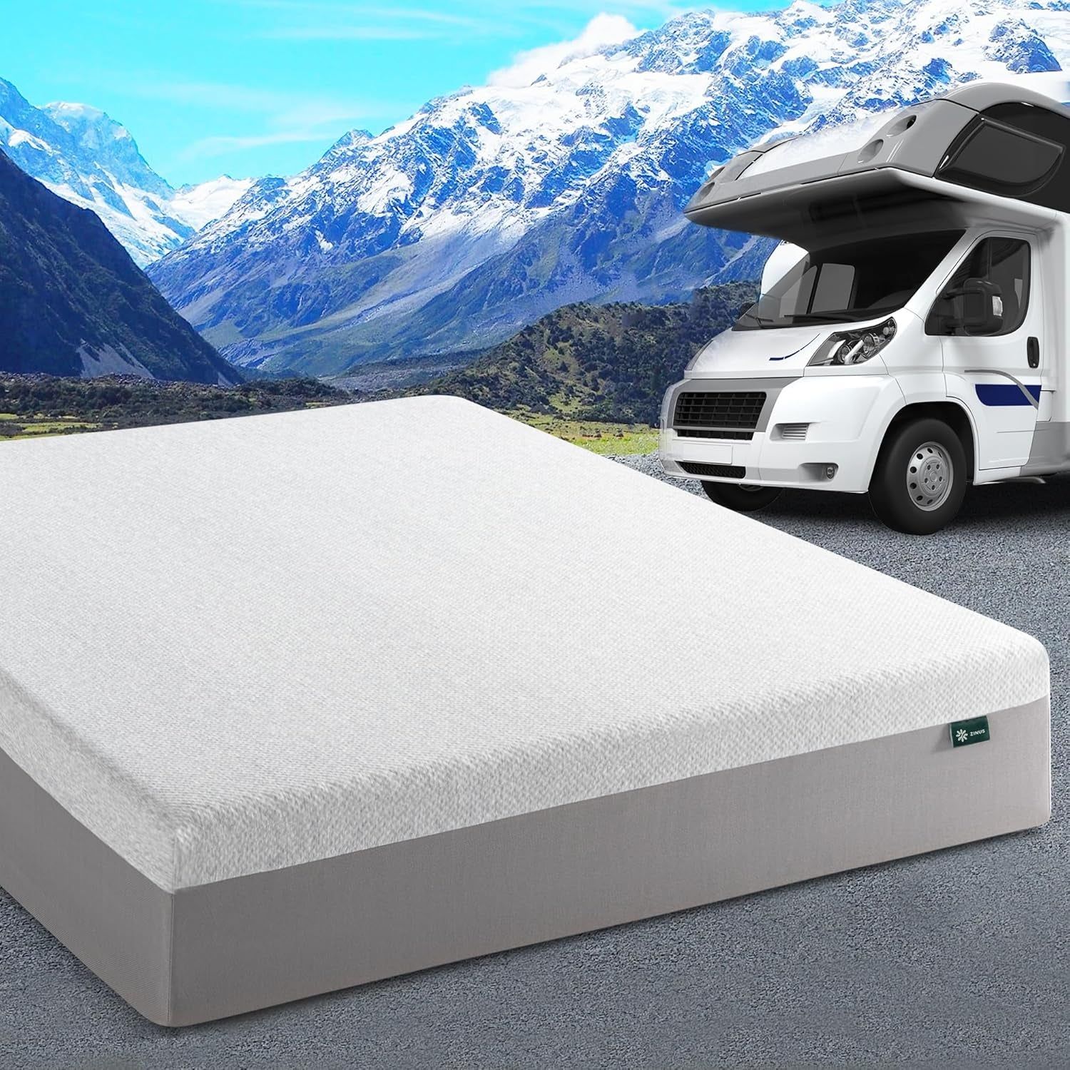 10 Inch Ultima RV Memory Foam Mattress [New Version], Short Queen, Fiberglass Free, Medium Firm Feel, Breathable Memory Foam, Certified Safe Foams &amp; Fabric, Mattress in a Box
