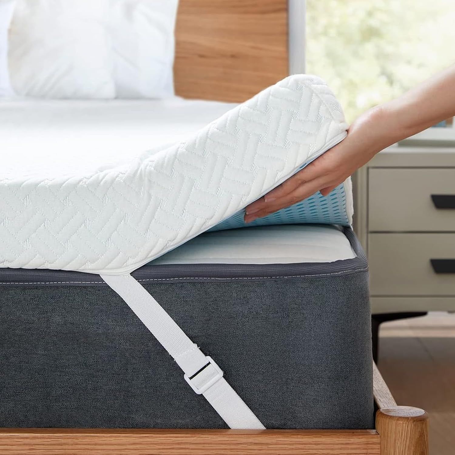 Twin XL Mattress Topper - 3 Inch Cooling Memory Foam Mattress Pad for Back Pain,Bed Topper with Bamboo Cover,Removable &amp; Washable &amp; Non-Slip,Certipur-Us &amp; Oeko-Tex Certified