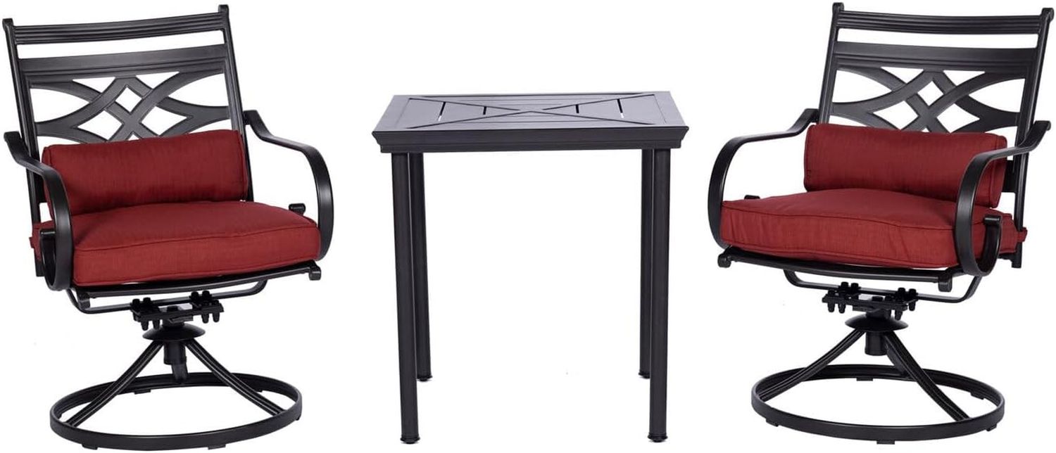 Stylish Three-Piece Outdoor Bistro Set with Swivel Rockers