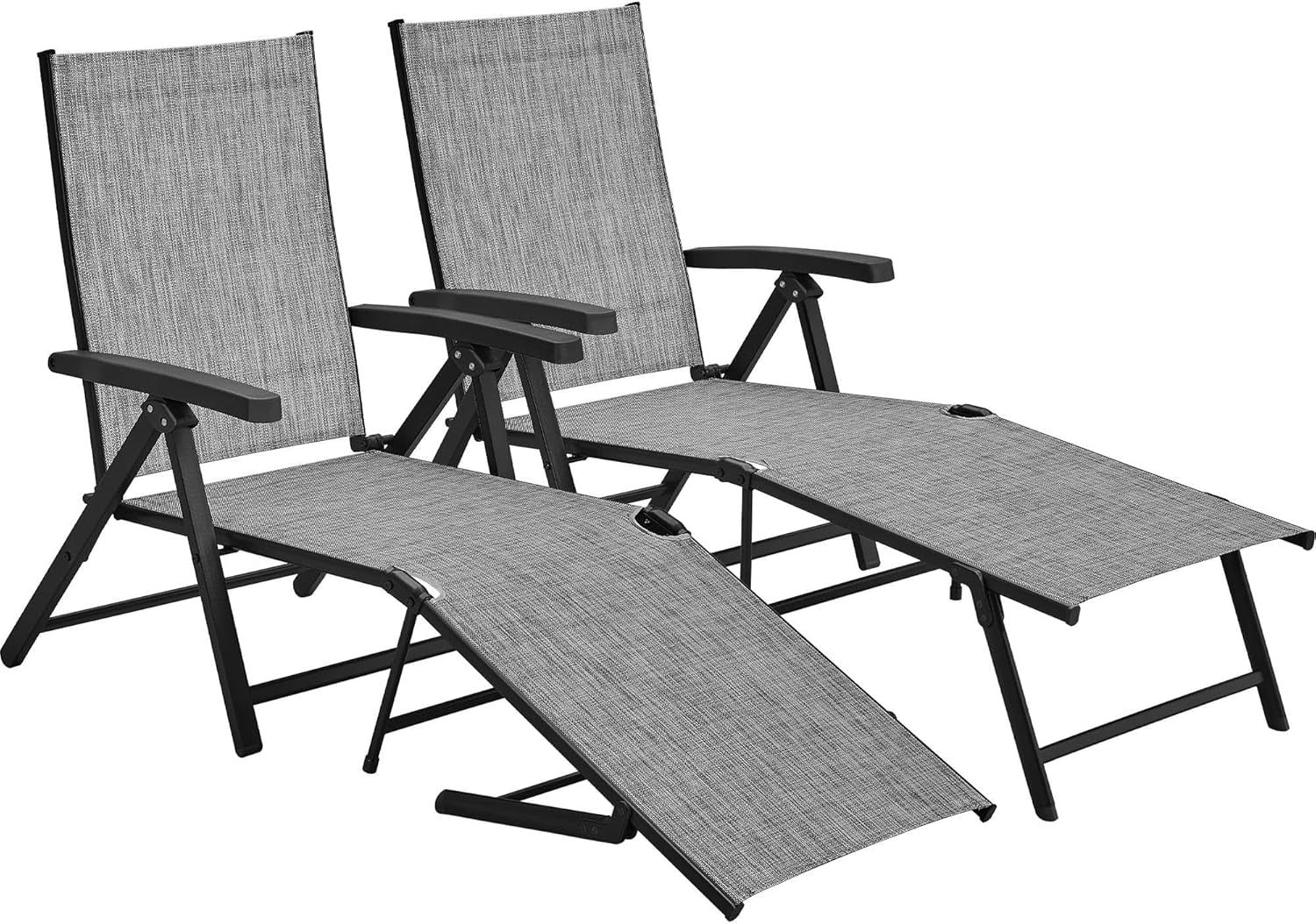 Outdoor Folding Chaise Lounge Chairs Set for Relaxation
