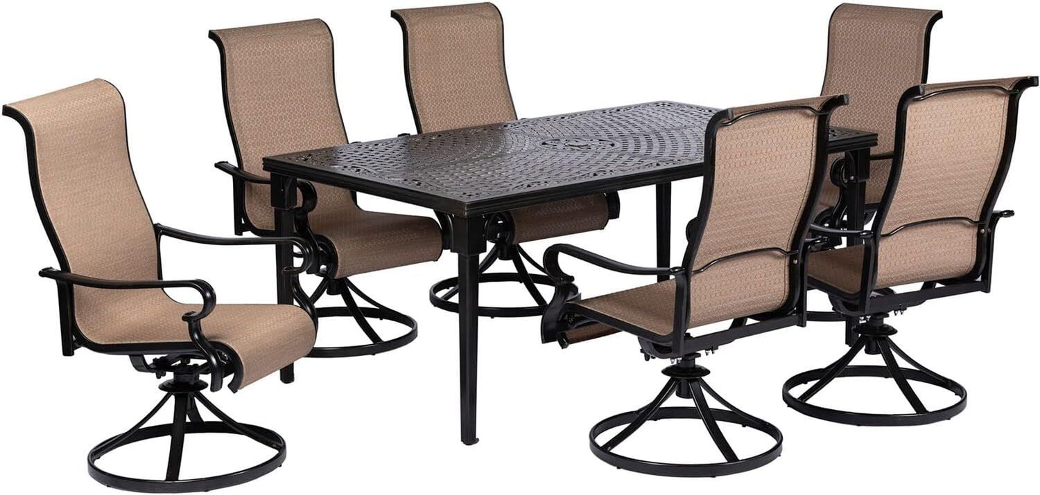 Weather Resistant Outdoor Dining Set with Swivel Rockers