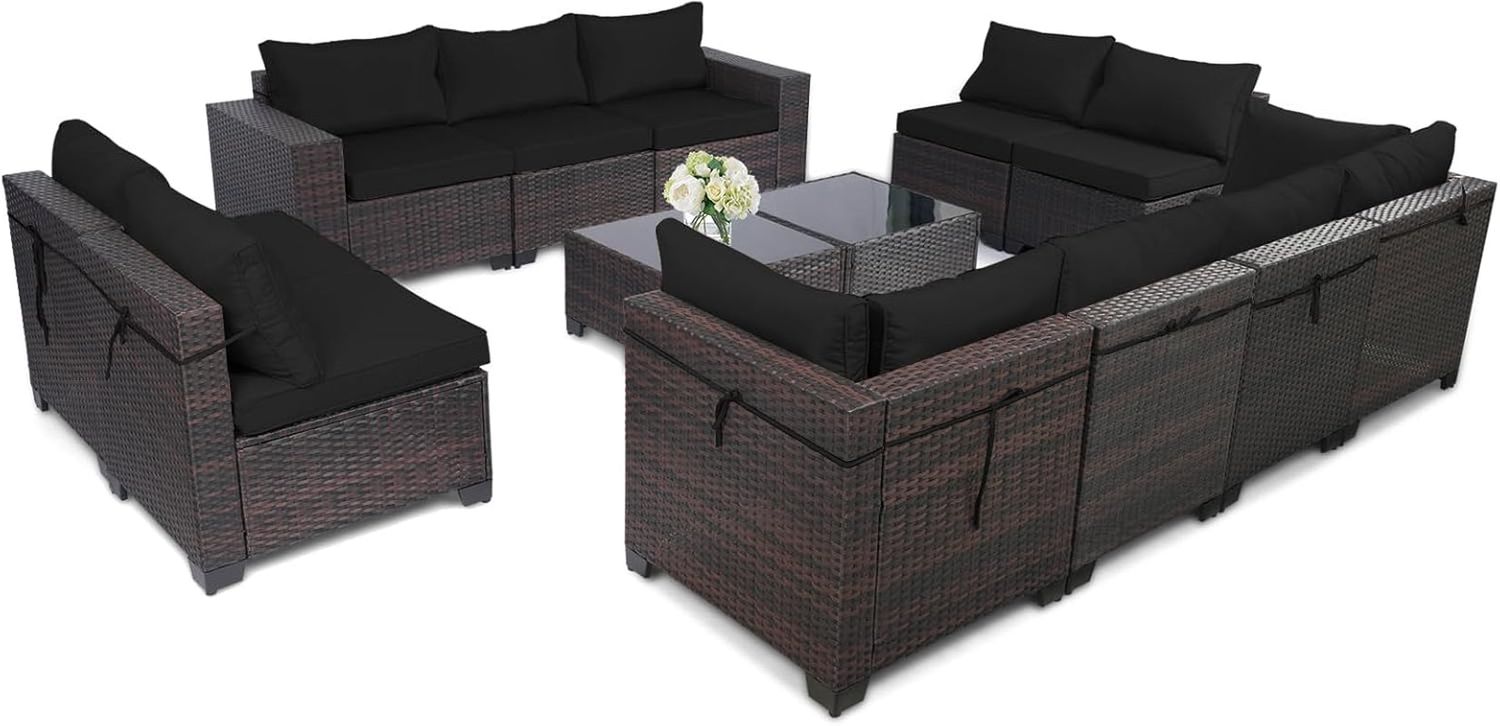 Durable Rattan Patio Furniture Set with Comfortable Cushions