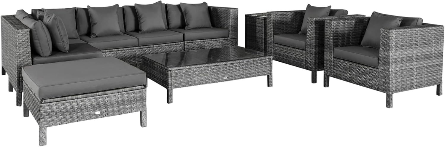 Nine Piece Outdoor Sectional Sofa All Weather Rattan Set