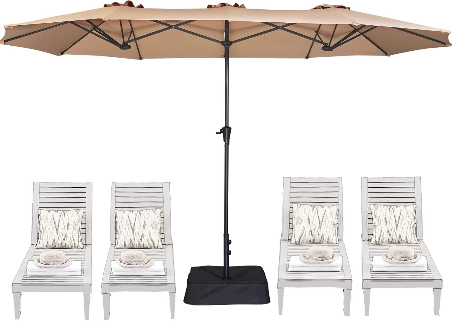 13FT Outdoor Patio Umbrella with Base for Shade