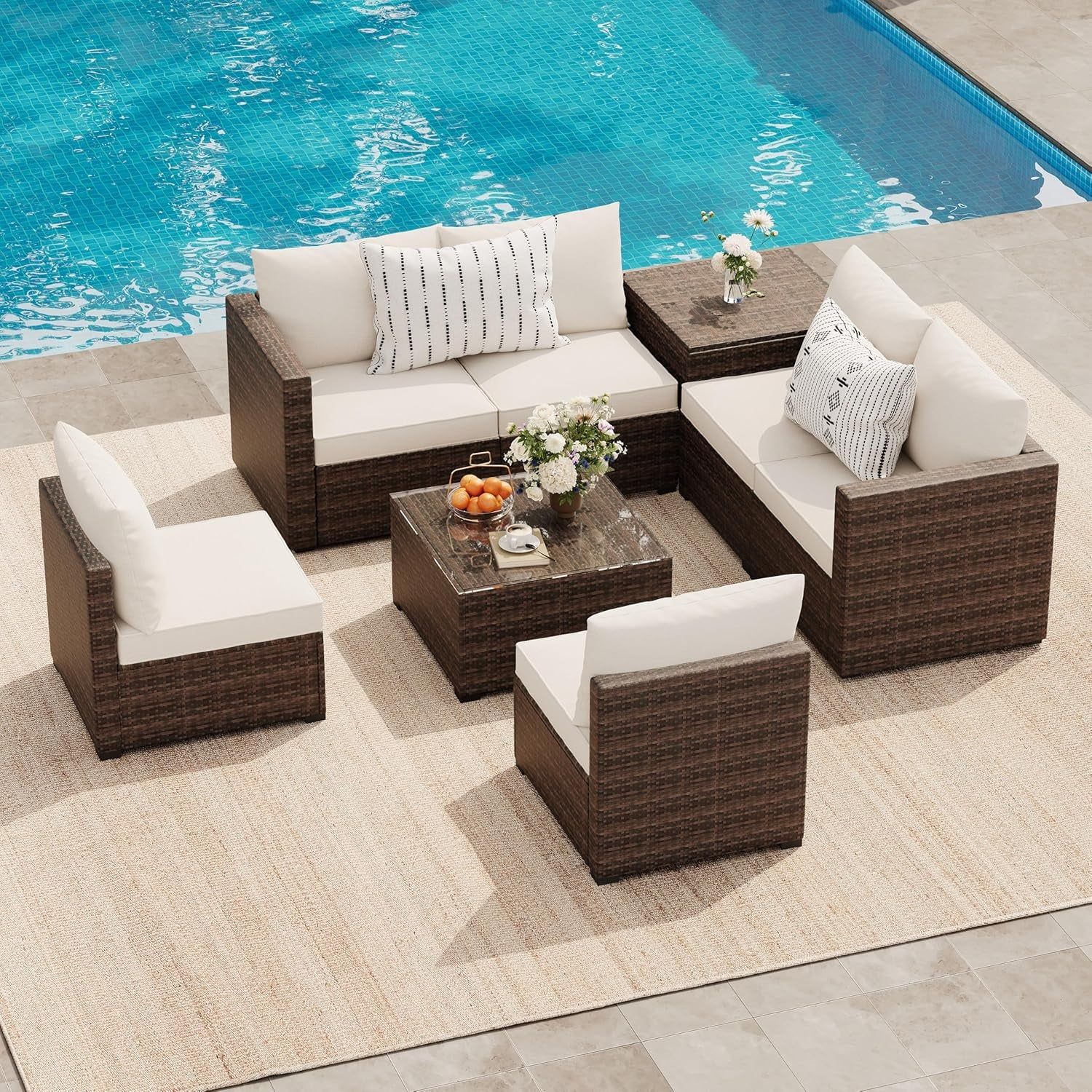 Versatile Eight Piece Outdoor Patio Furniture Set Today