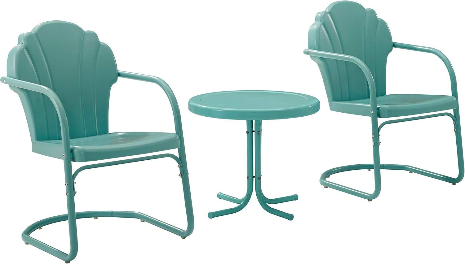 Retro Metal Outdoor Chair and Side Table Set