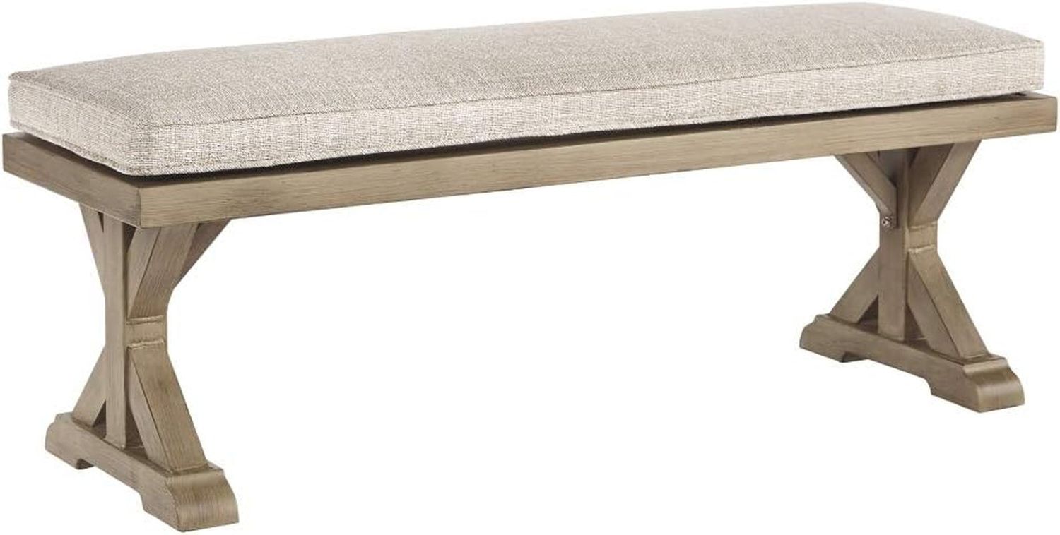 Outdoor Upholstered Dining Bench with All-Weather Foam