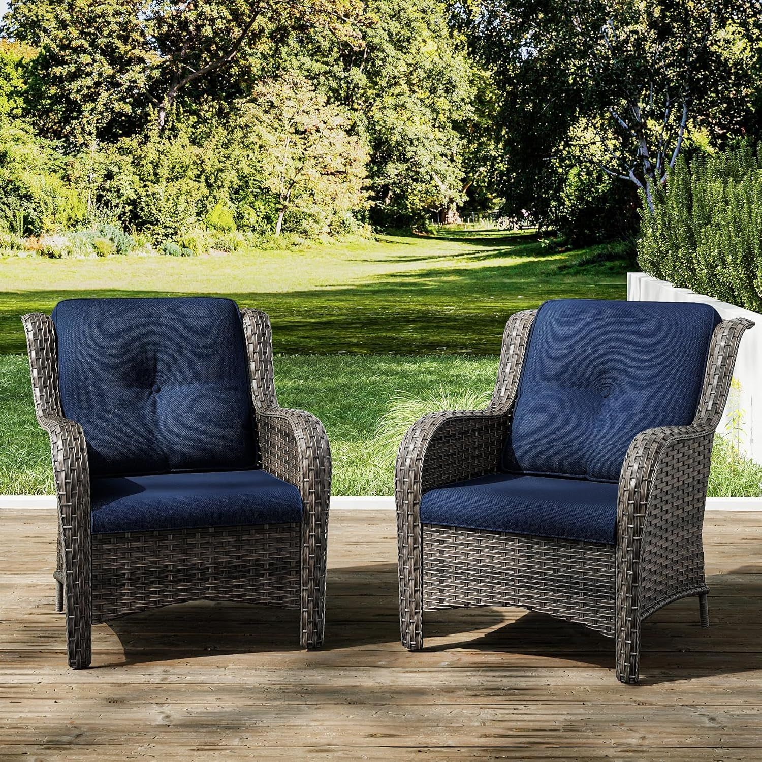 Comfortable Outdoor Wicker Chair Set with Cushions