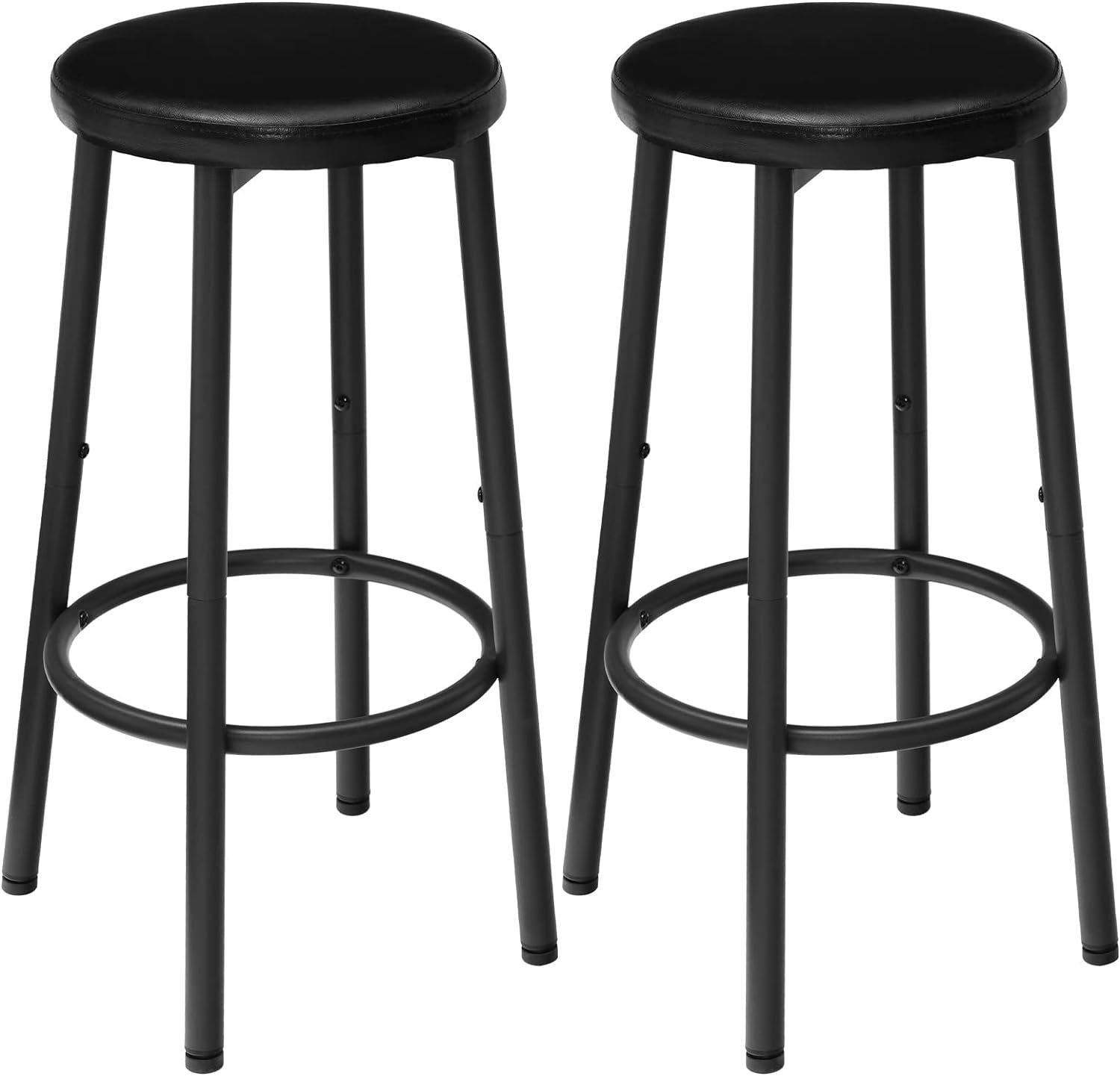 Elegant Black Bar Stools Set of Two for Kitchen