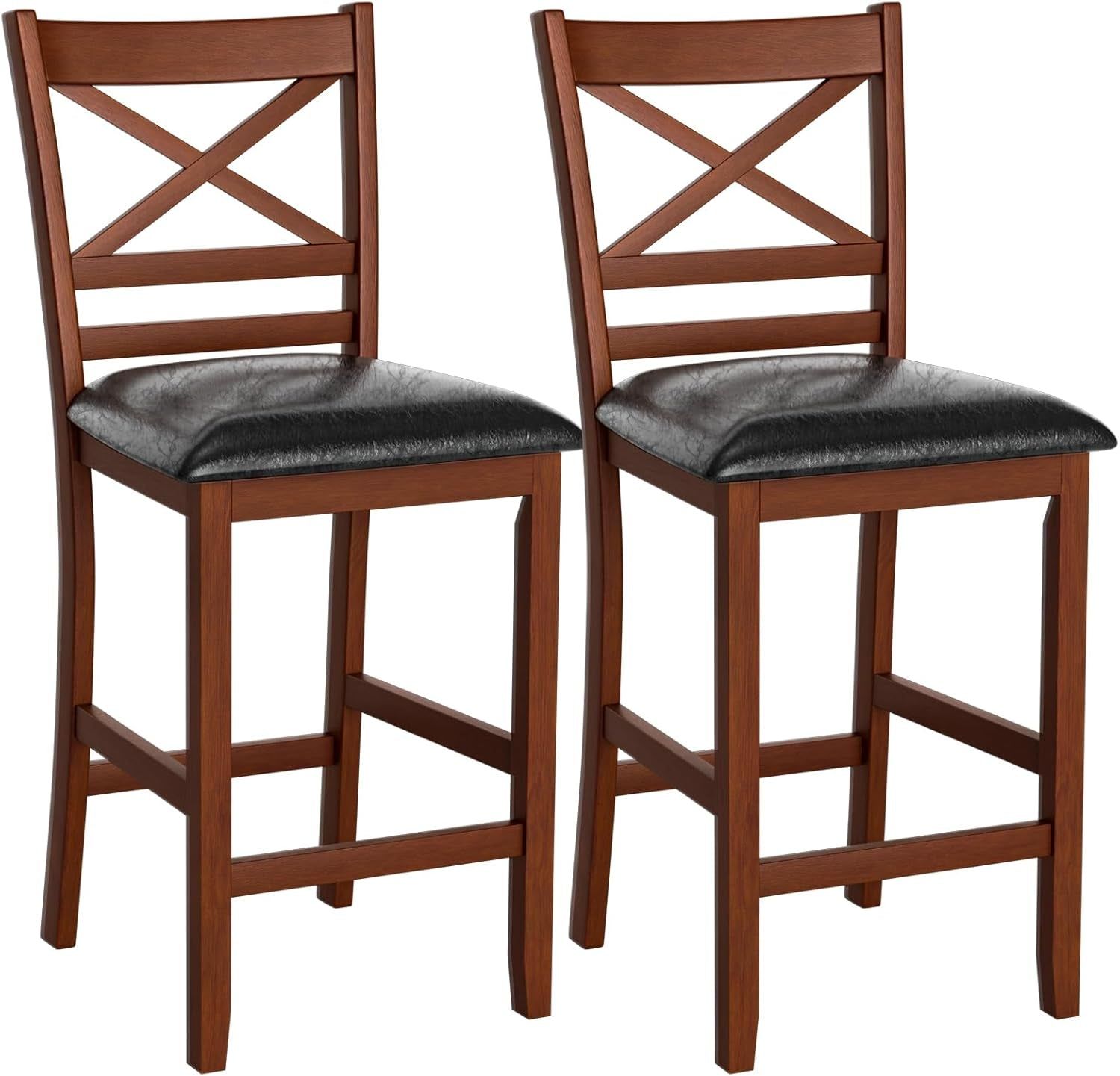 Set of Two Mid Century Modern Counter Height Barstools