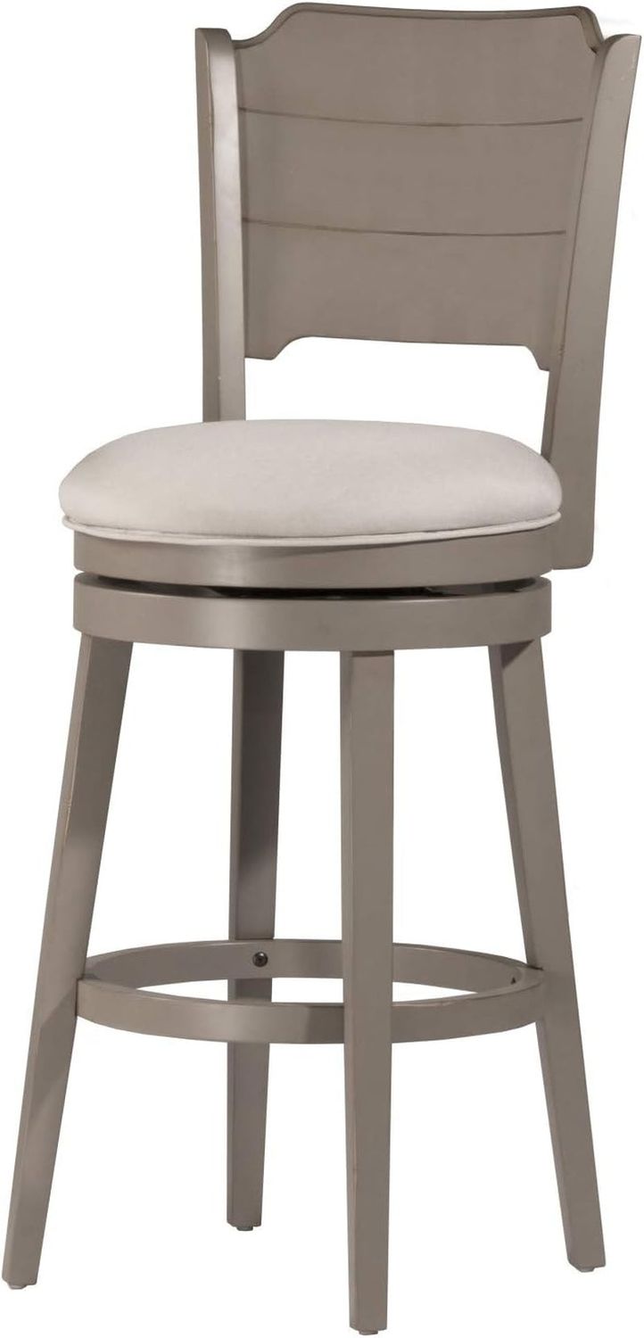 Distressed Gray Swivel Counter Height Stool with Comfort