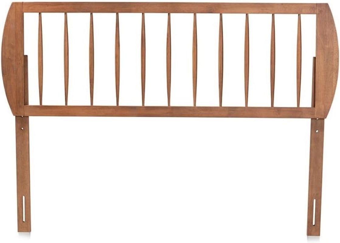 Walnut Finished Wood King Size Headboard with Spindle Design