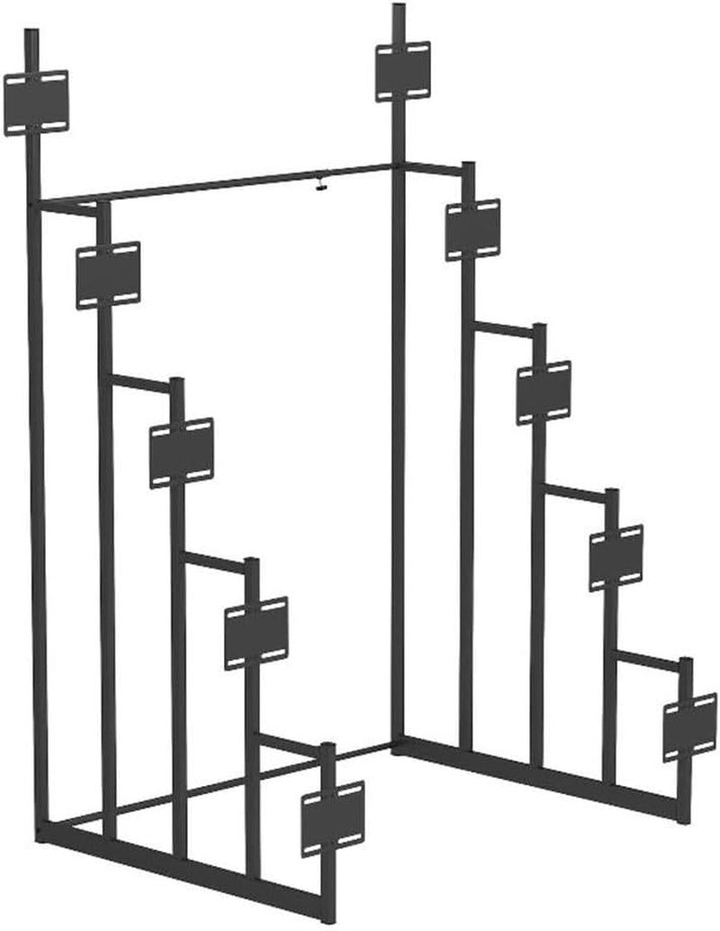 5-Tier Modern Metal Headboard Display Rack in Black