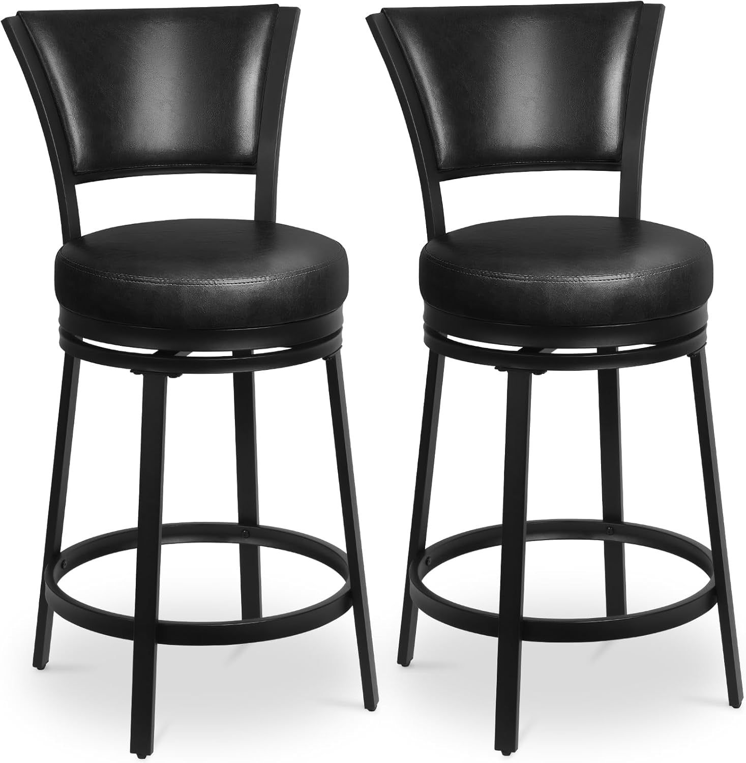Modern Swivel Bar Stools Set of Two Comfortable