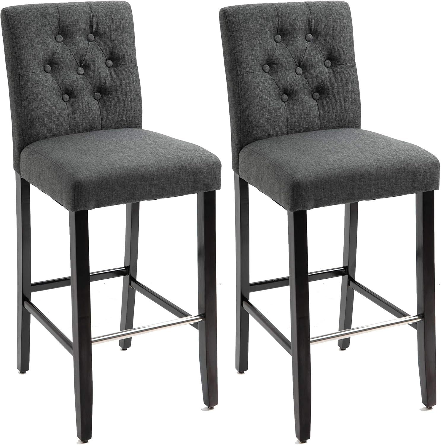 Stylish 30 Inch Bar Height Barstools with Backrest
