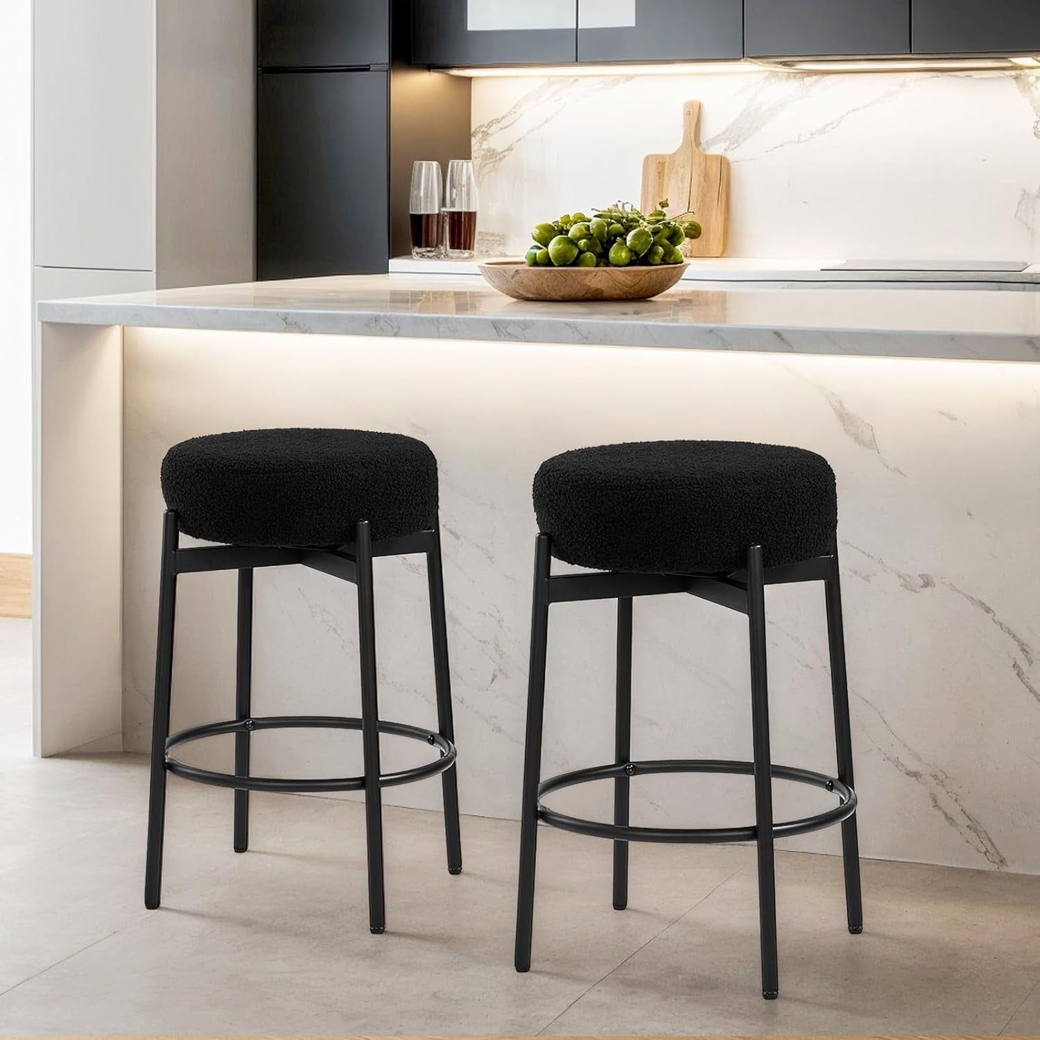 Comfortable Swivel Barstools Set of Two 24 Inches