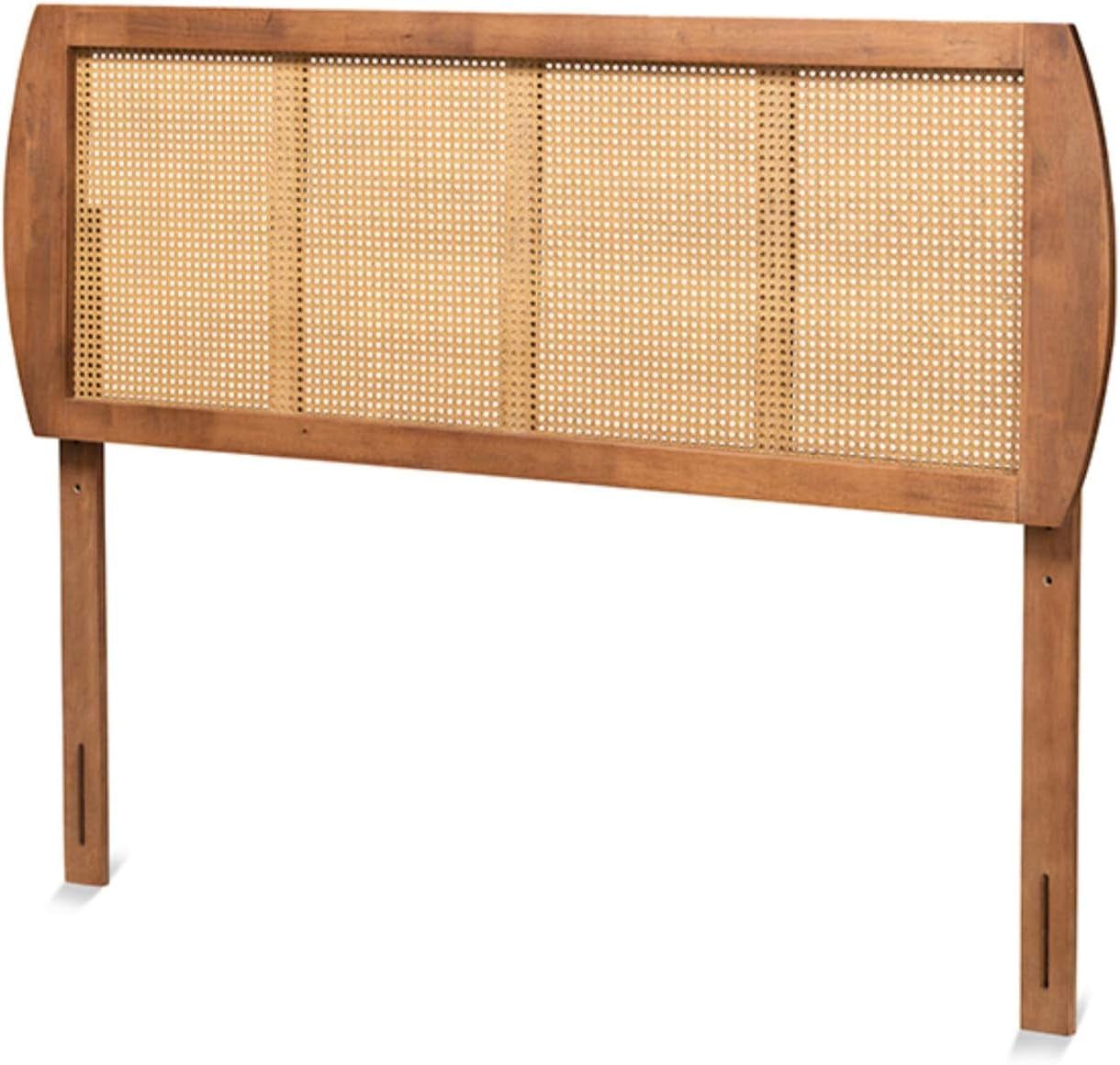 Mid Century Modern Ash Walnut Rubberwood Full Headboard