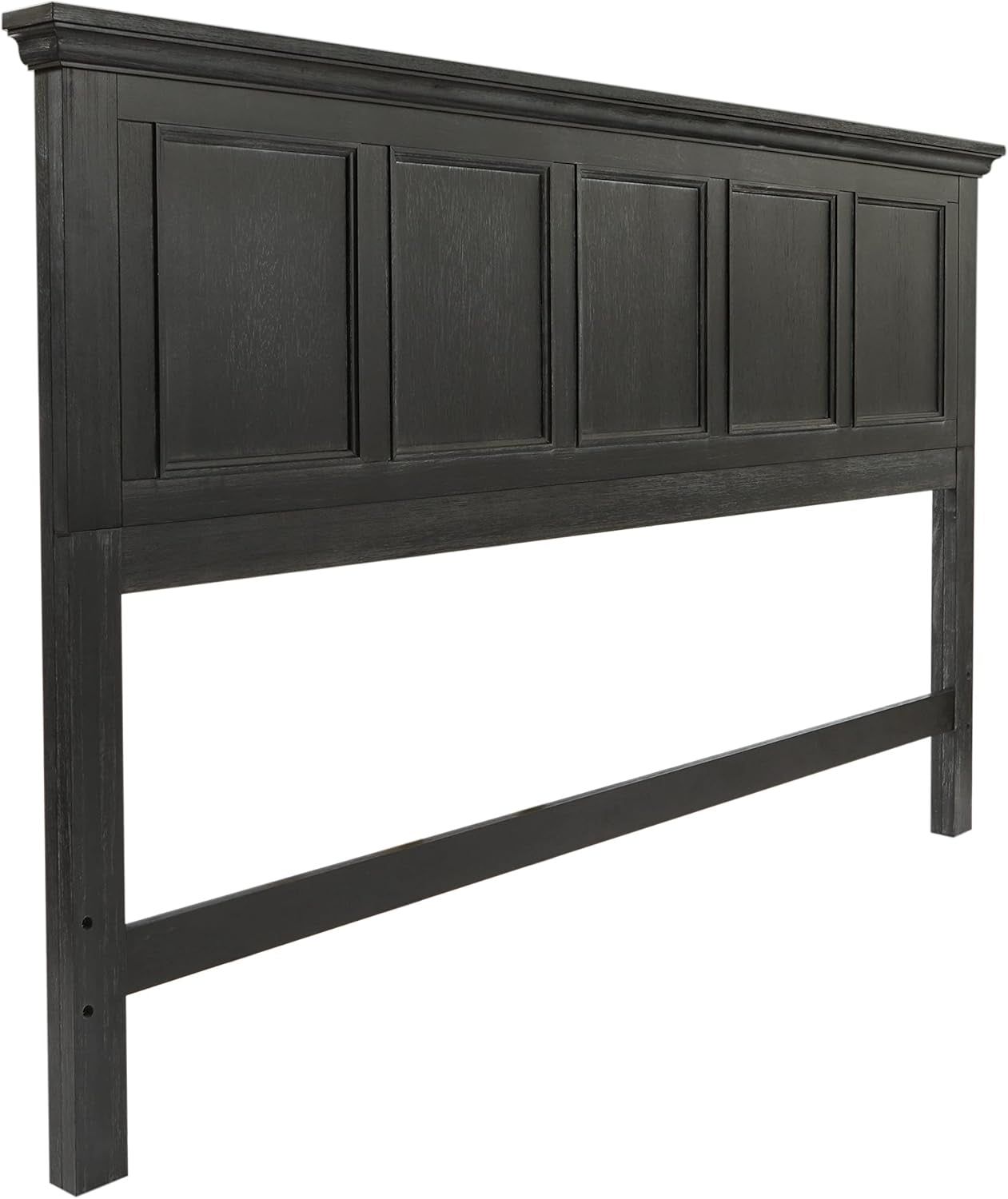 Rustic Black King Headboard - Durable Mahogany Wood