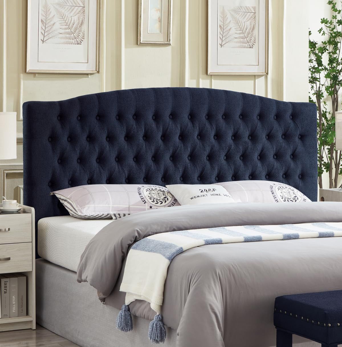 Elegant Boucle Tufted King Headboard for Stylish Bedrooms
