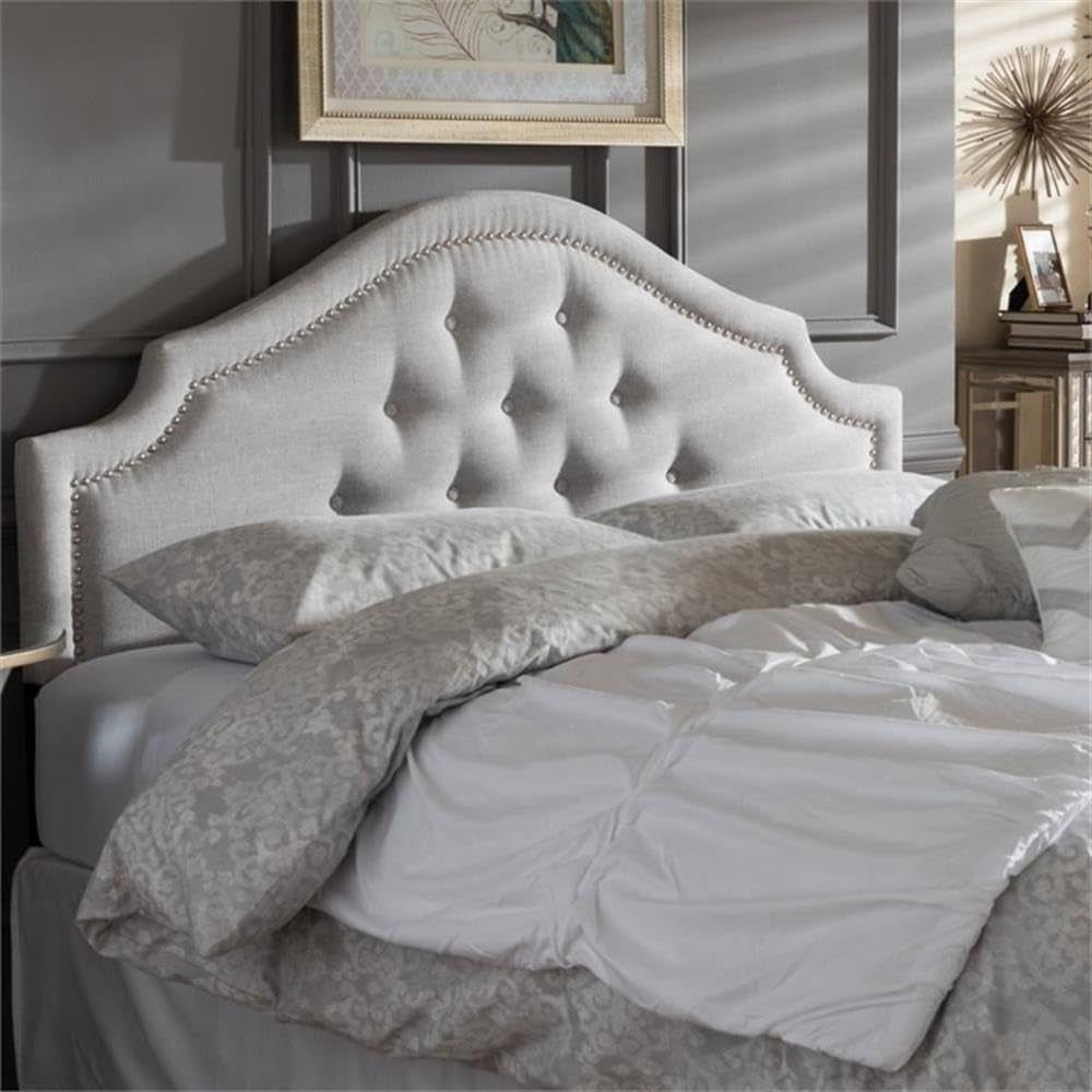Modern Upholstered Full Headboard with Curvy Design