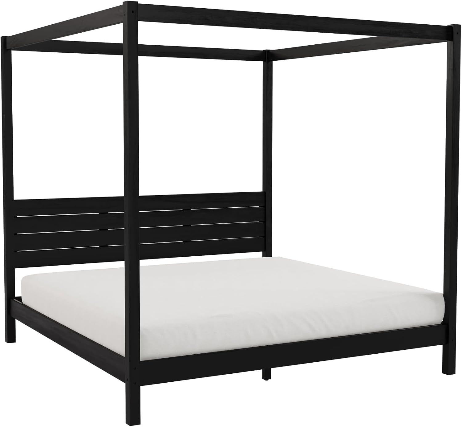 Minimalist Black Canopy Bed Frame for Modern Bedrooms
