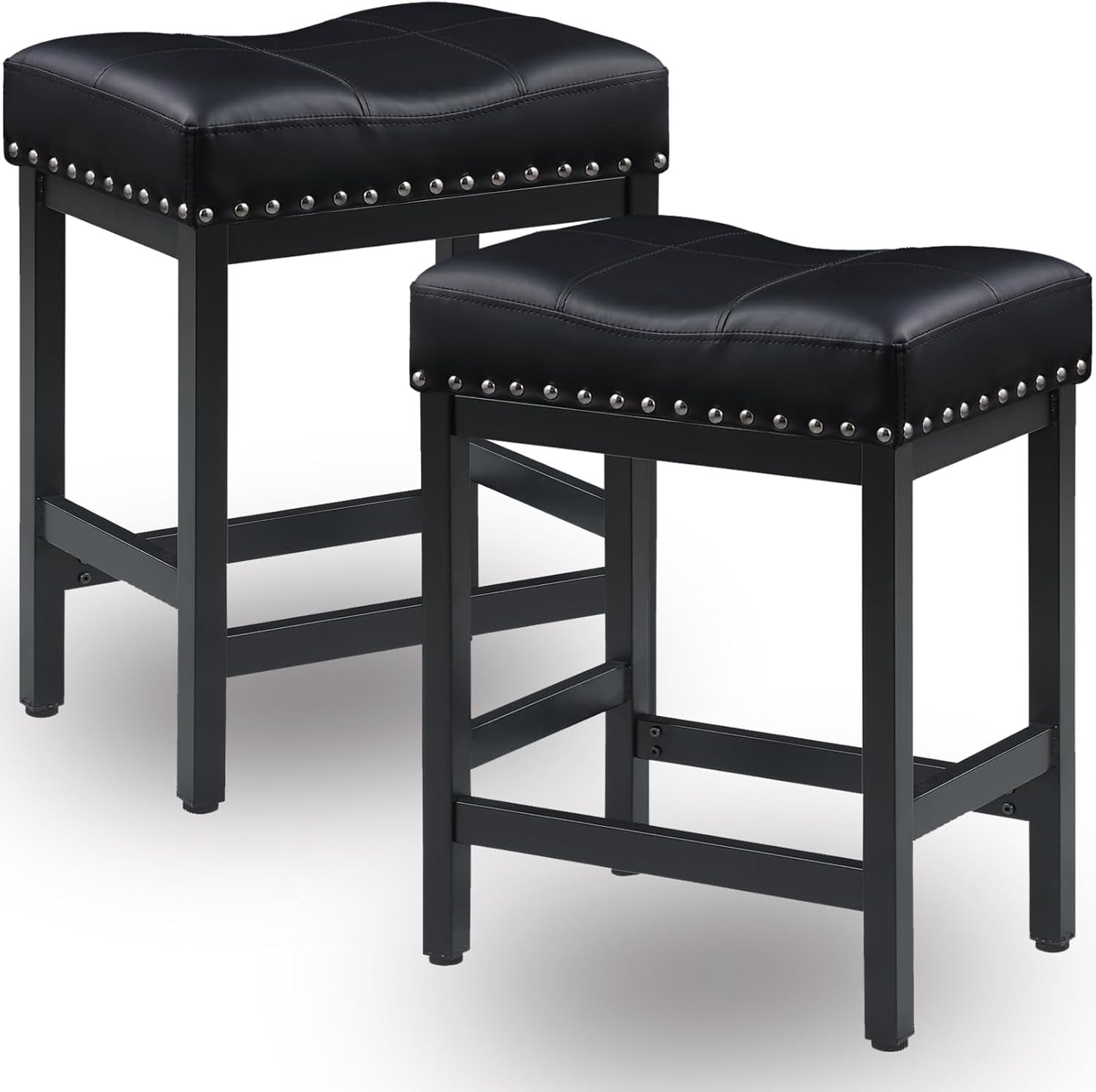 Black Bar Stools Set of Two for Kitchen Use