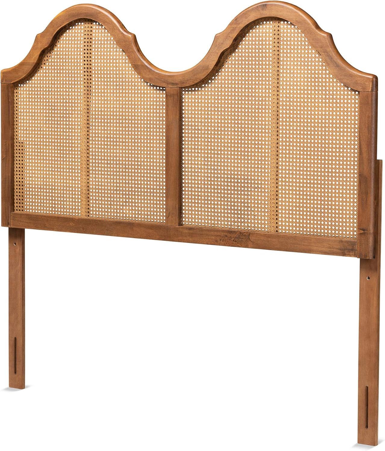 Stylish Ash Walnut Full Headboard with Woven Detailing