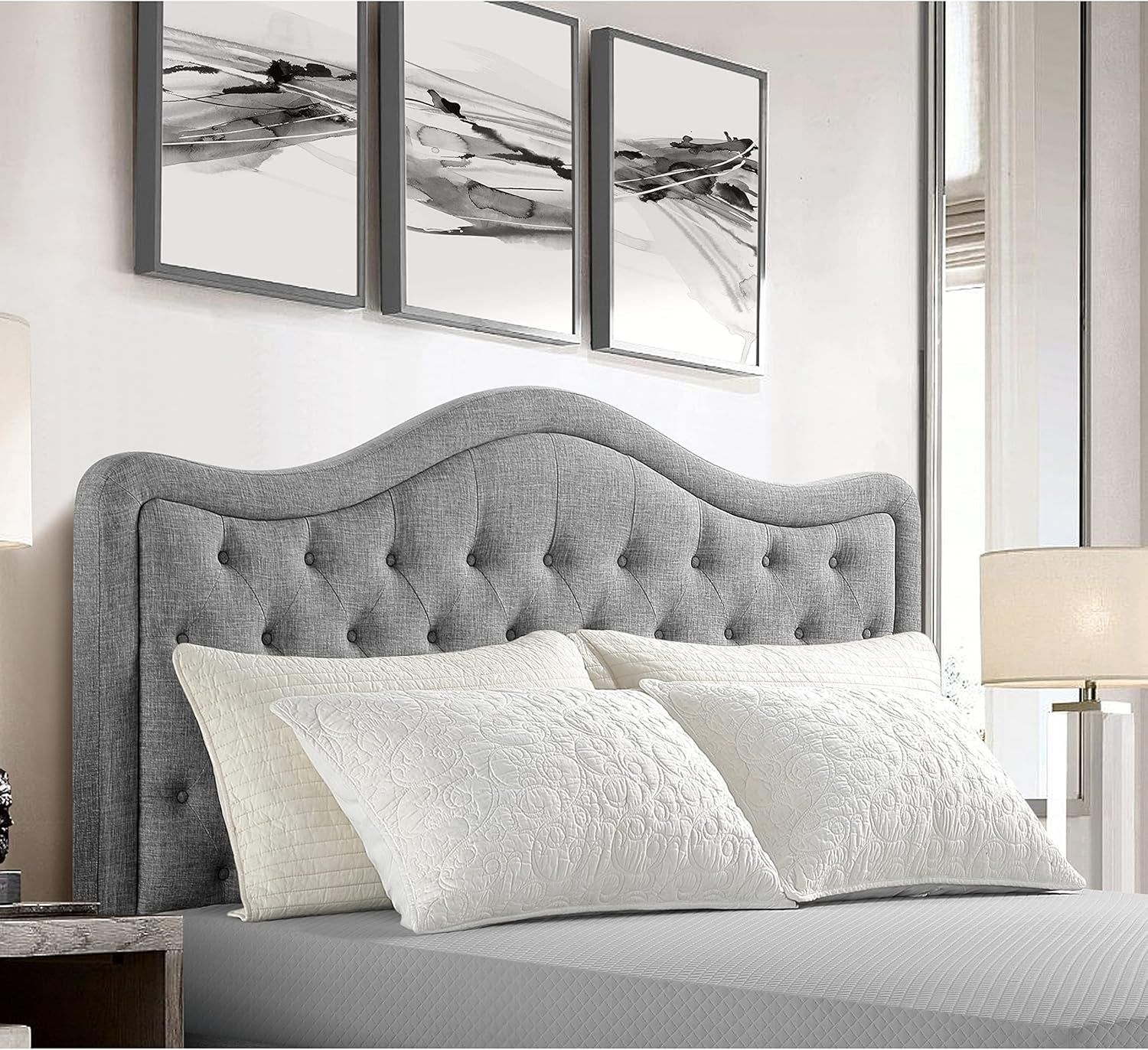 Elegant Tufted Upholstered Headboard with Adjustable Height