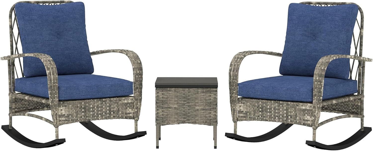 Stylish Three Piece Wicker Patio Furniture Set