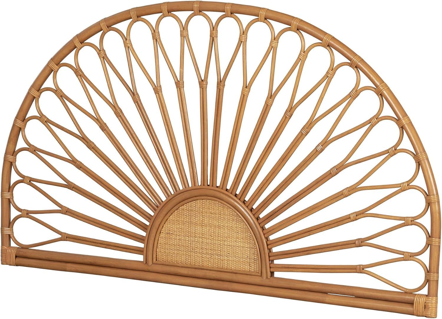 Rattan Wall Mounted Headboard Bohemian Style Queen Size