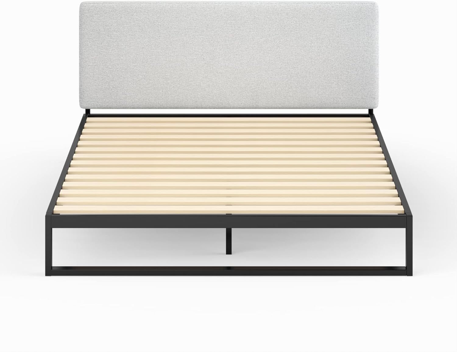 Upholstered Queen Headboard Easy Assembly Light Grey Design
