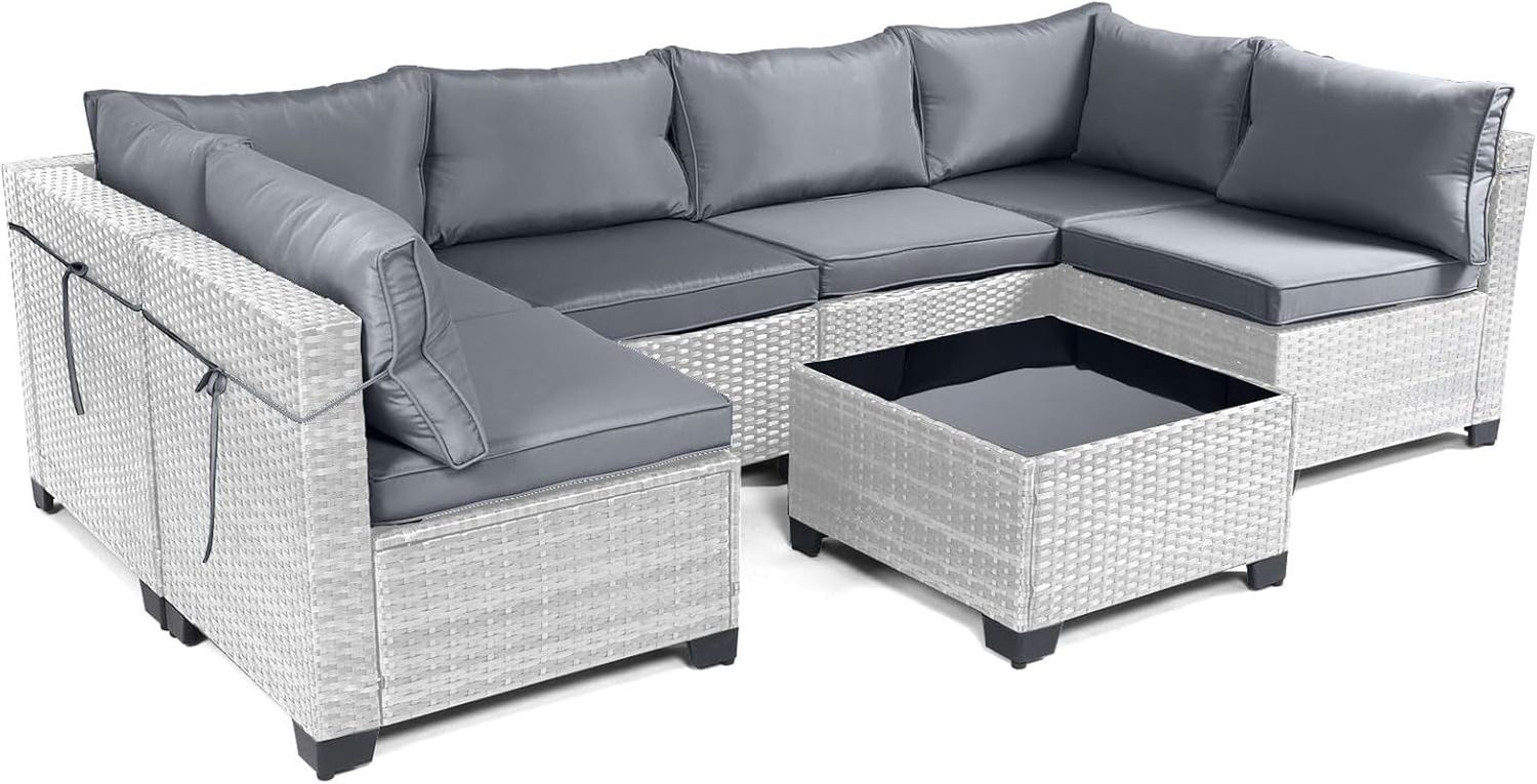 Durable Rattan Patio Furniture Set with Comfortable Sofa