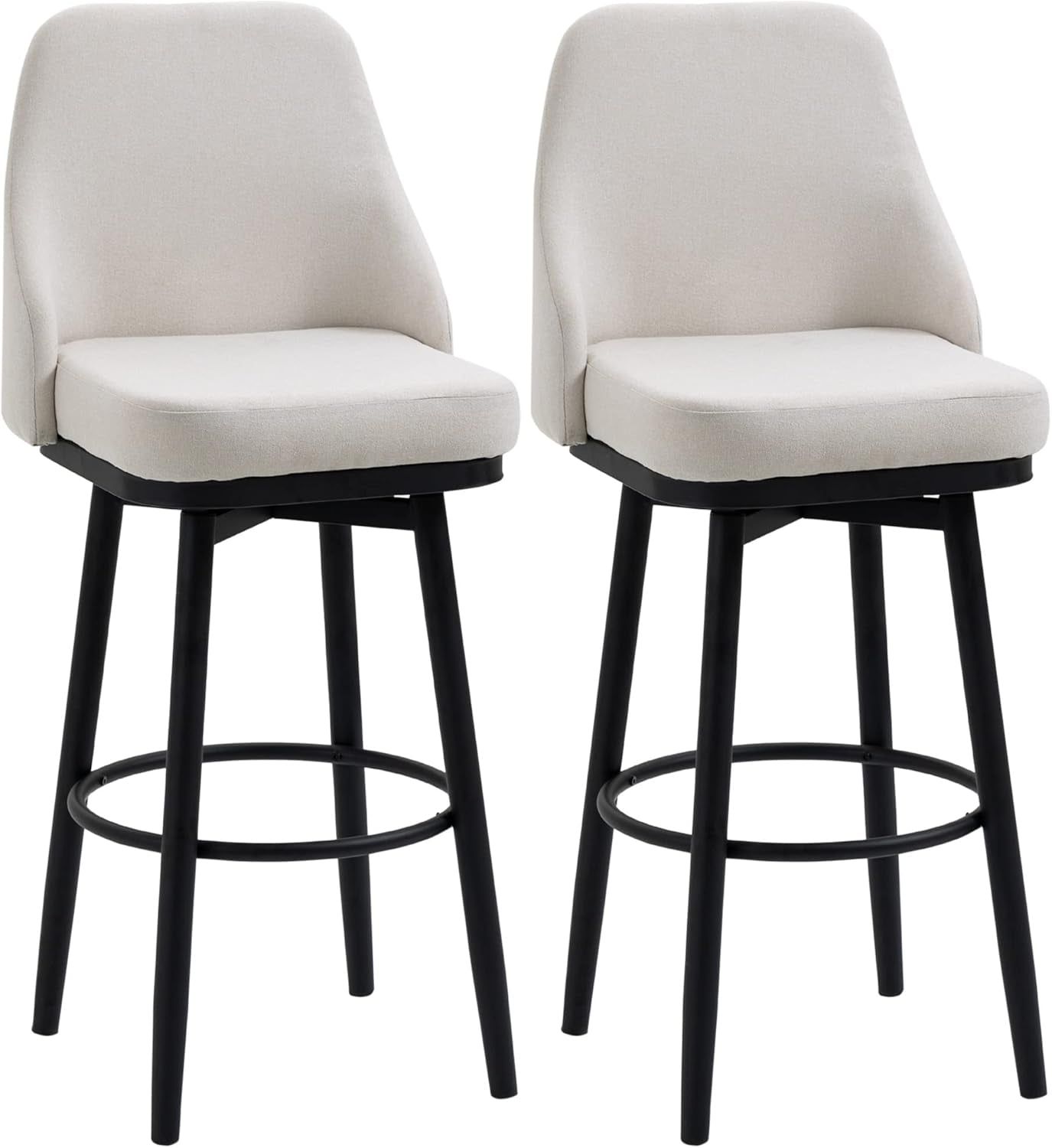 Modern 360 Degree Swivel Bar Stools Set of Two