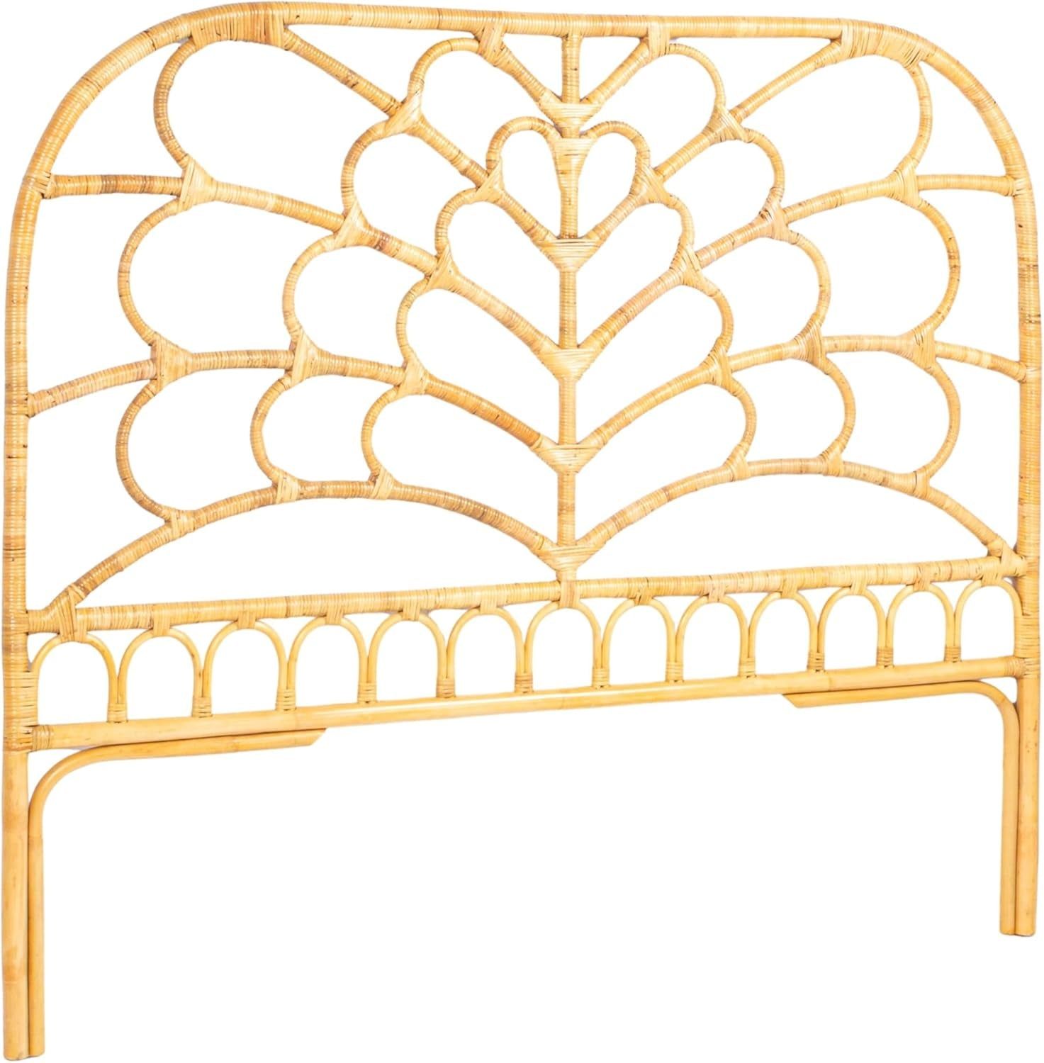 Queen Size Rattan Headboard for Tropical Bedroom Decor
