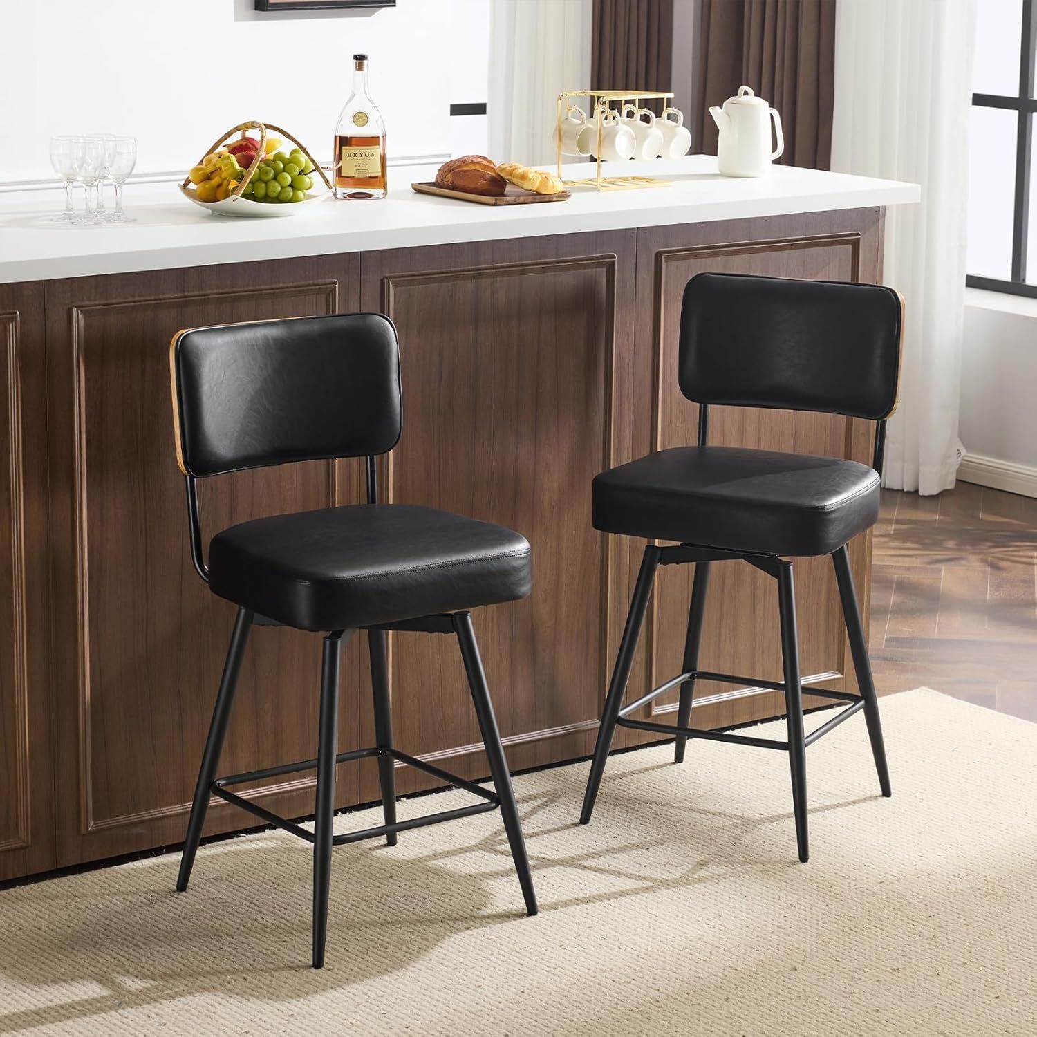 26 Inch Swivel Bar Stools Set of Two