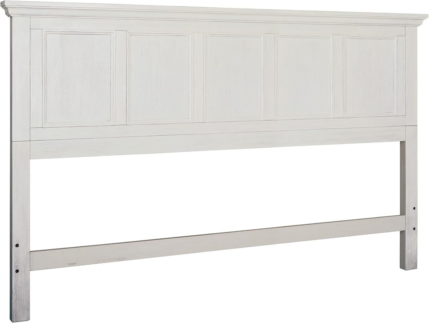 Rustic White King Headboard Durable Mahogany Wood Design